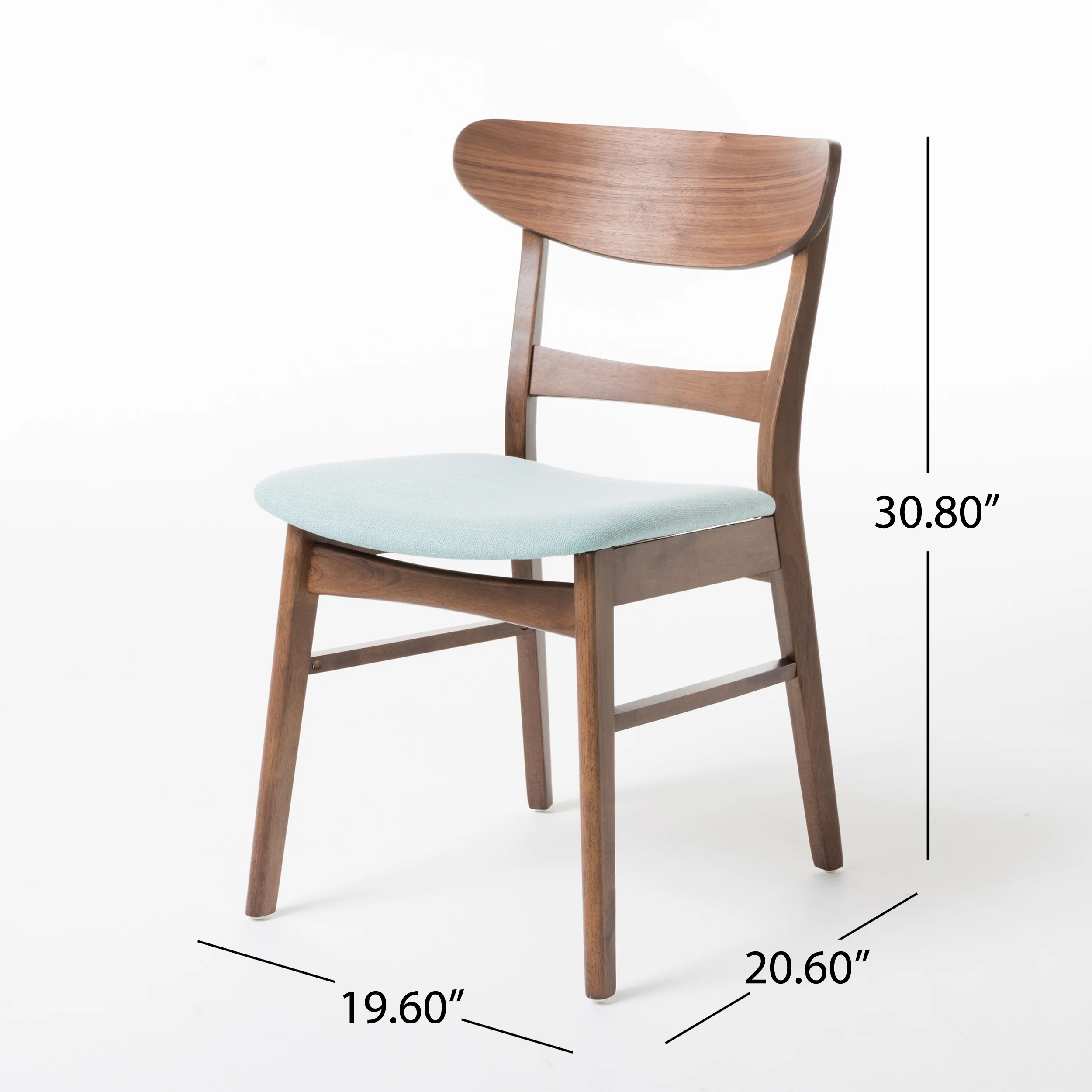 GDFSTUDIO Mid Century Modern Fabric Upholstered Rubberwood Dining Chairs, Set of 2, Dark Gray and Walnut - Image 42