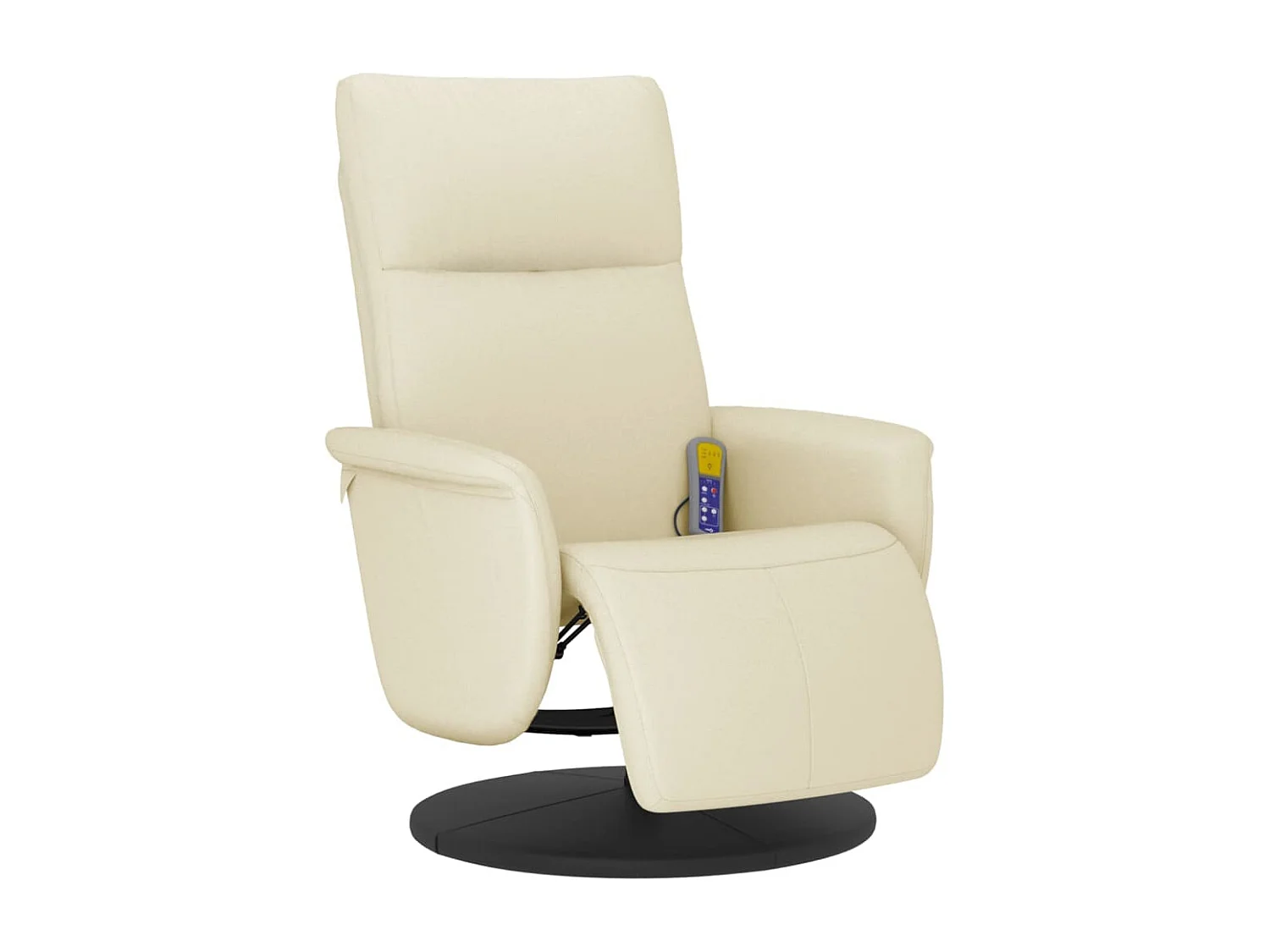 Fauteuil inclinable-Fauteuil de massage repose-pieds crème similicuir SHL3158