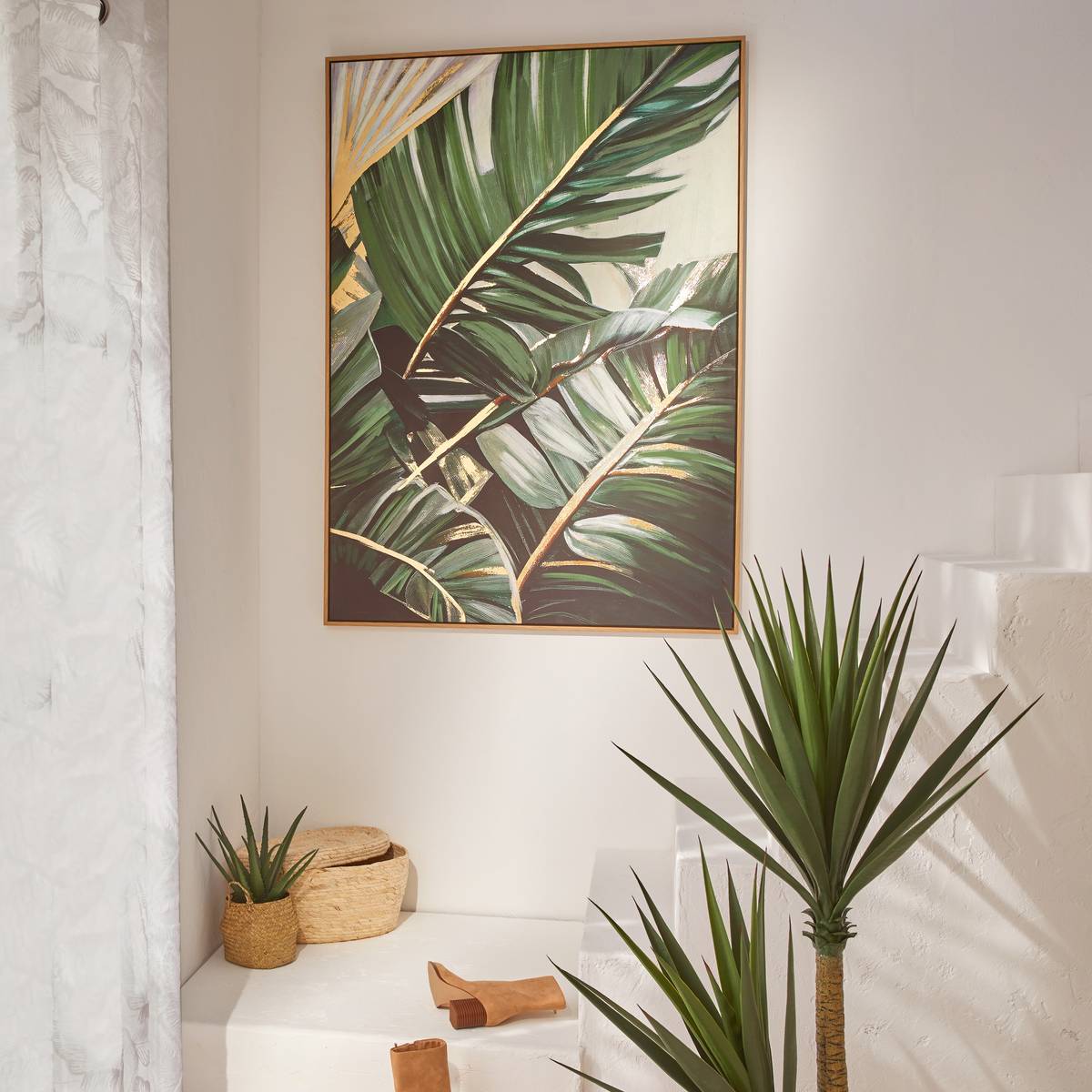 Framed painted canvas "Tahina" Multicolored, 100x140 cm