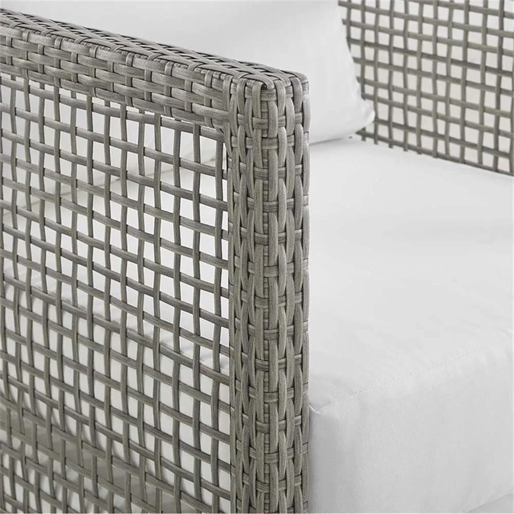Afuera Living Wicker Patio Loveseat in Gray - Image 21