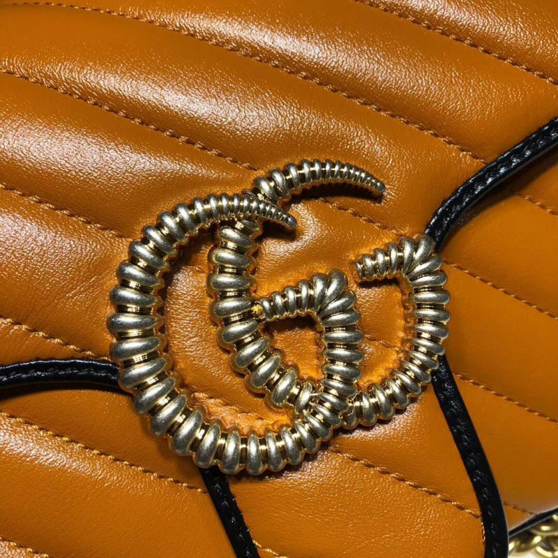 Replica Gucci Gg Marmont Small Shoulder Bag 443497 Cognac1:1High-quality replica