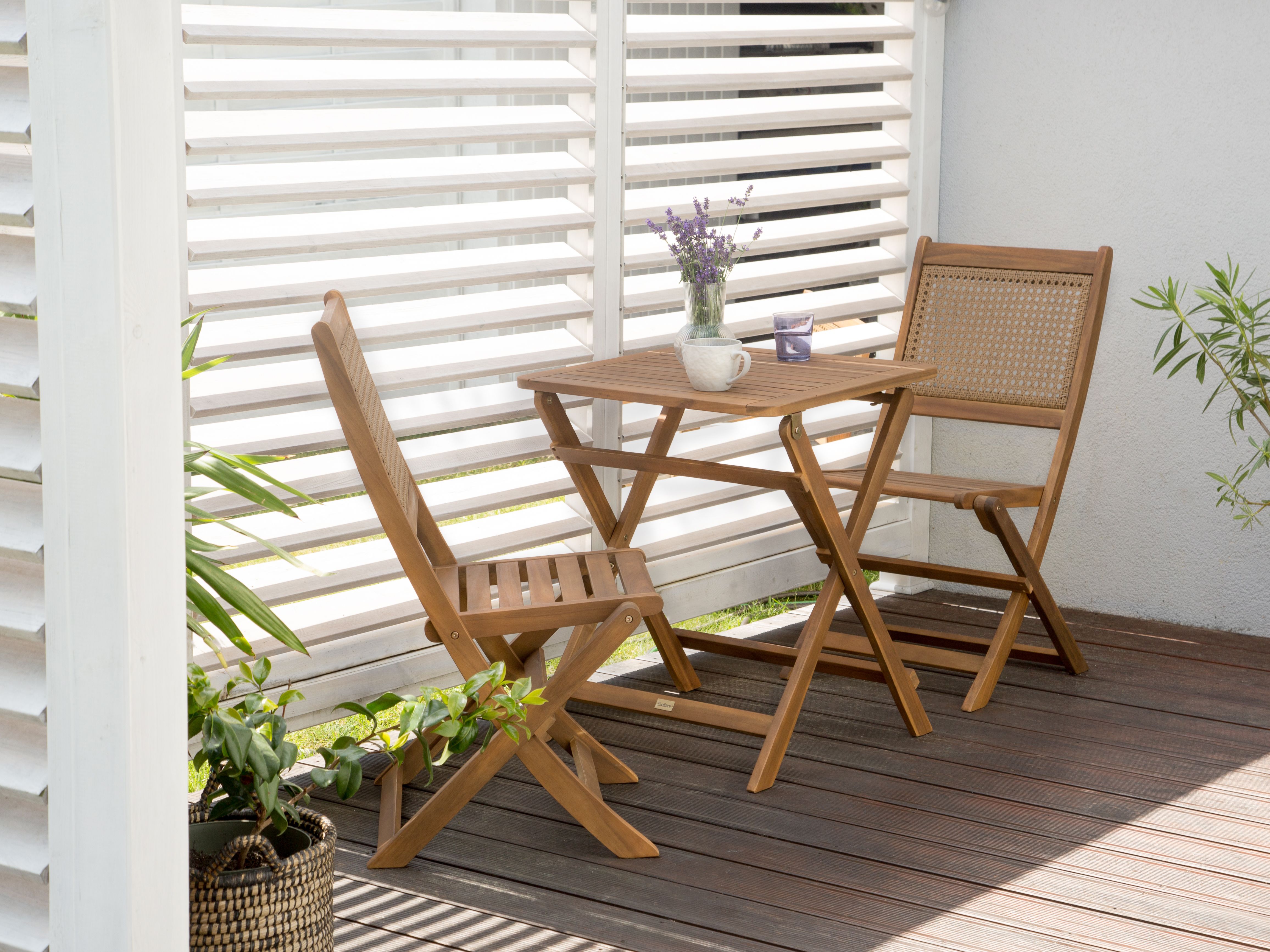 Garden Side Table PARAGGI 60 cm 60 cm Certified Acacia Wood Brown