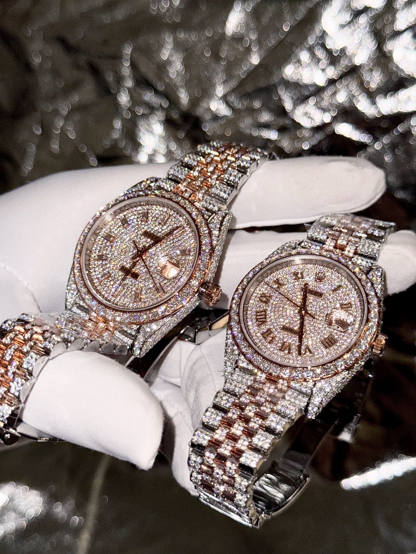 Rolex Replica 1:1 Watch DateJust With Full Diamond Moissanite Hong Kong 41mm - Top club