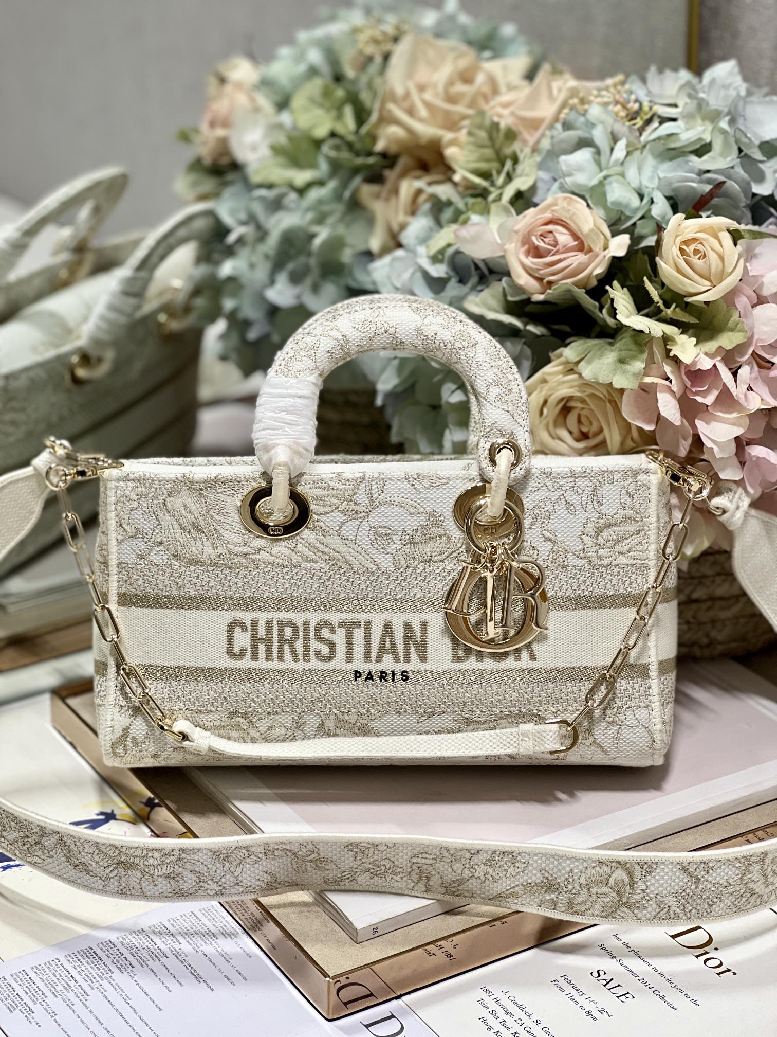 Medium Lady D-Joy Bag Beige For Women 10in/26cm1:1High-quality replica