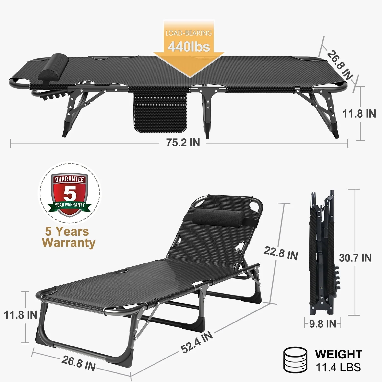 MOPHOTO Portable Beds Frame with Mattress, Folding Camping Cot, Folding Home Guest Beds, Foldaway Rest Cots for Adults Kids, Office Nap Cot, Hideaway Cots - Image 10