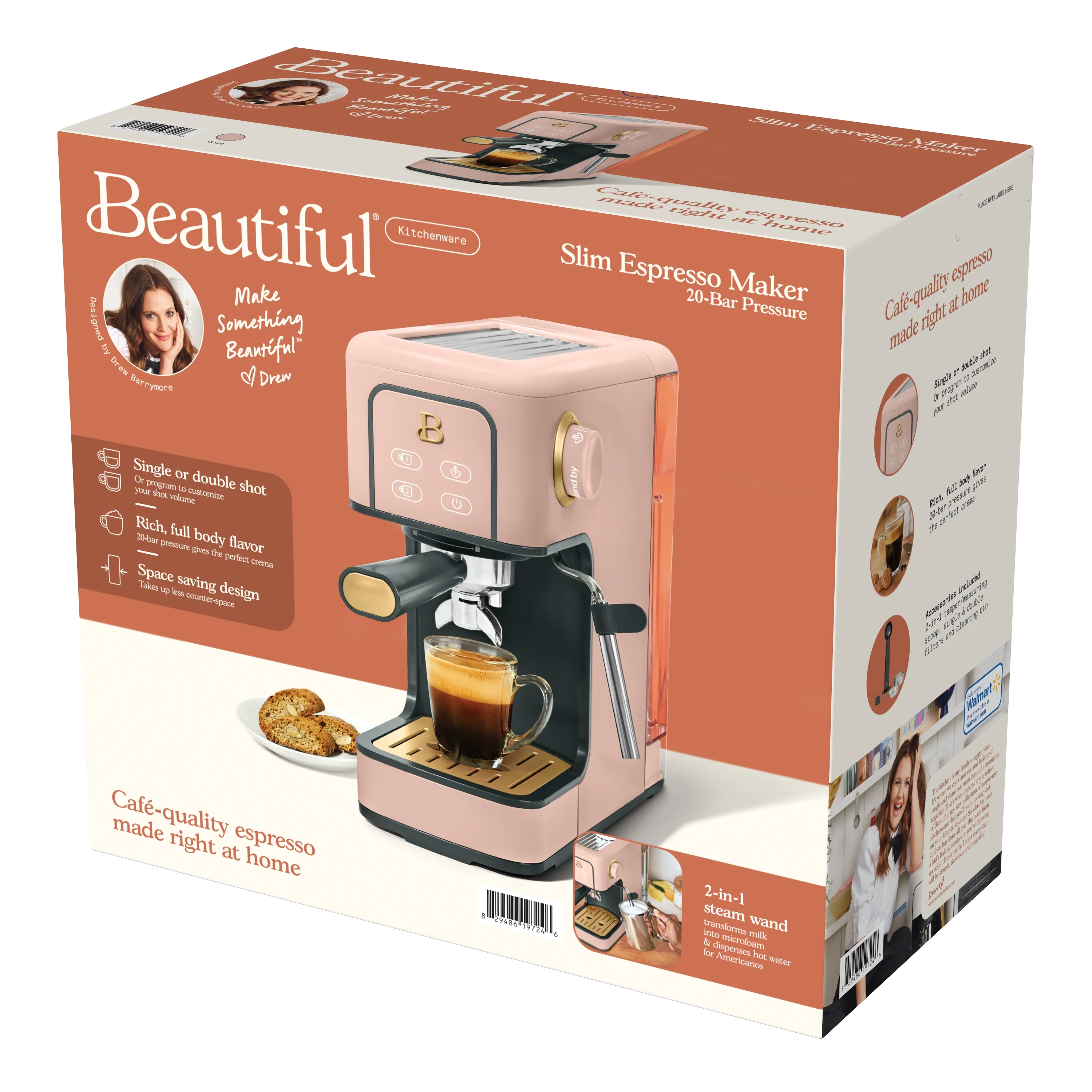 Beautiful Slim Espresso Machine with 20-Bar Pressure, Black Sesame by Drew Barrymore - Image 39