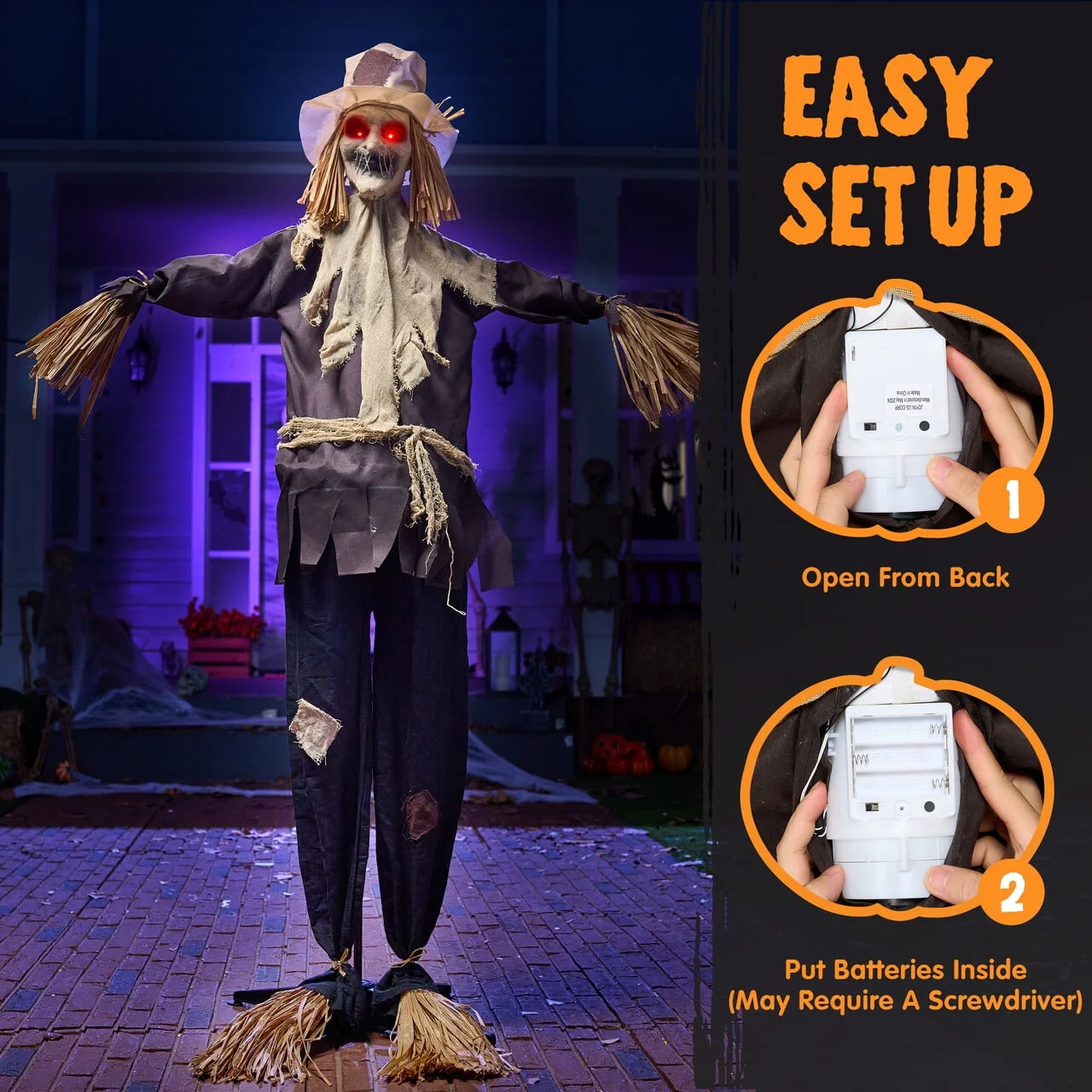 Joyfy Halloween Decorations Outdoor, Sound Activated with LED Eyes & Sound & Motion, Decor for Yard Farm Garden Indoor Haunted House - Image 11 Joyfy Halloween Decorations Outdoor, Sound Activated with LED Eyes & Sound & Motion, Decor for Yard Farm Garden Indoor Haunted House - Image 11