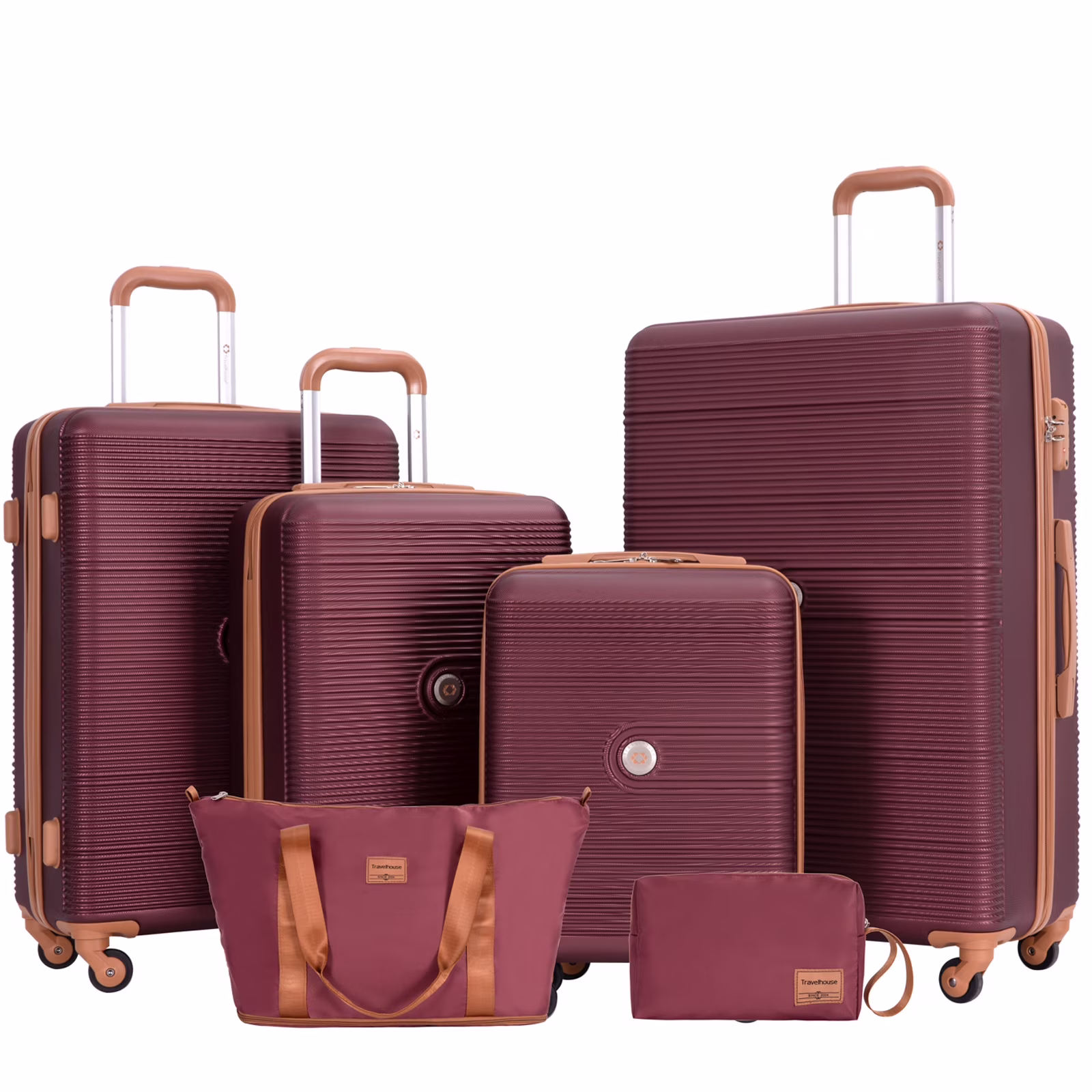 Travelhouse 6 Piece Hardshell Luggage Set Hardside Lightweight Suitcase with TSA Lock Spinner Wheels.(White) - Image 5