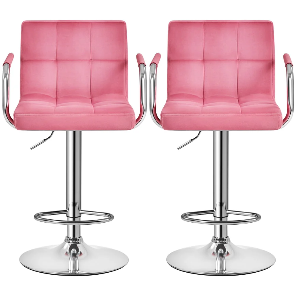 Yaheetech 2pcs PU Leather Adjustable Bar Stools for Dining Room, Black - Image 12