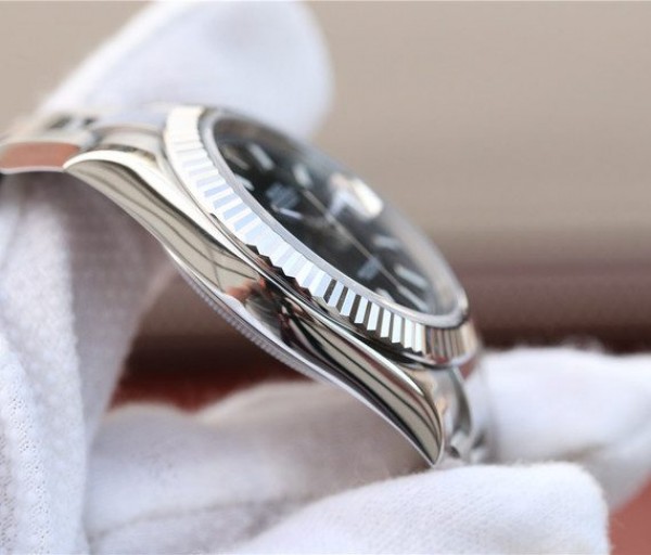 Replica Rolex DateJust 41mm 126334 Noob Fluted Bezel Black Dial Stick Markers Bracelet A3235 - Top club