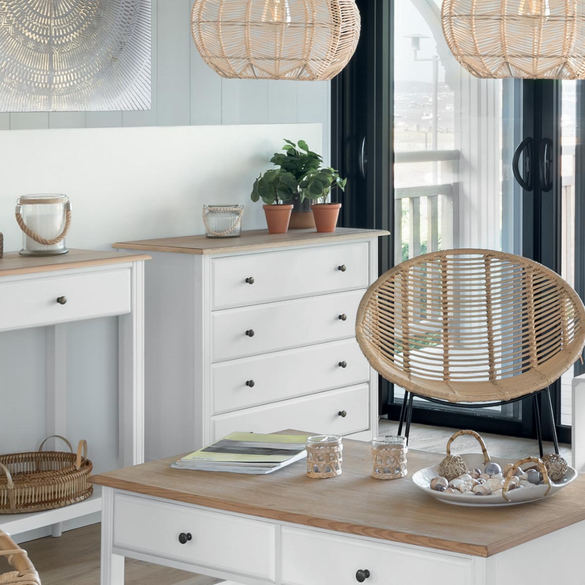 chest of drawers "Solen" White, 5 drawers