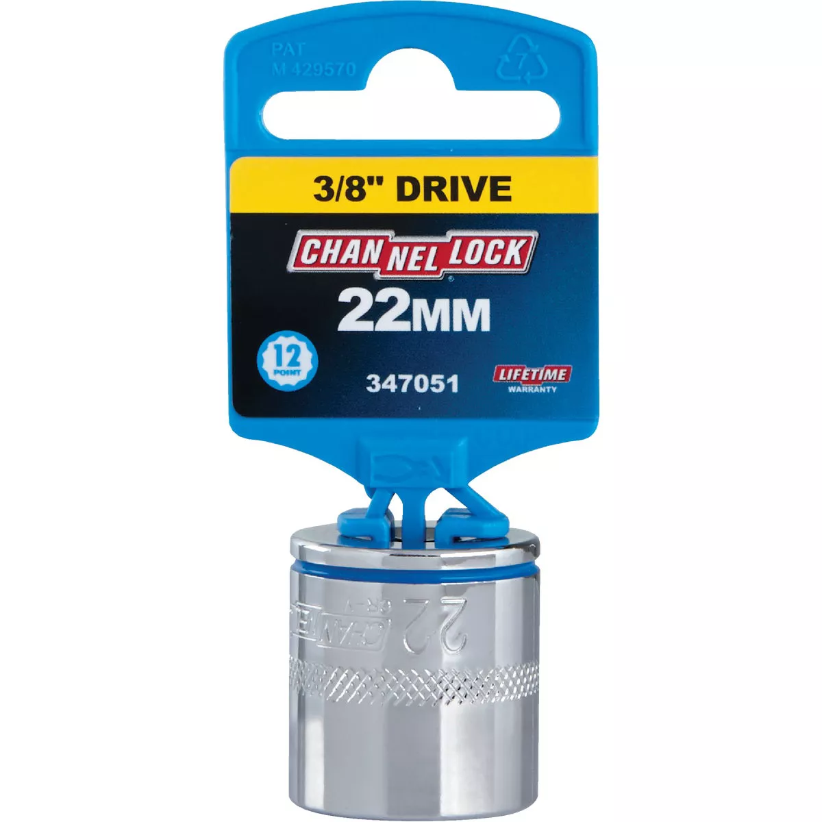Channellock 3/8 In. Drive 22 mm 12-Point Shallow Metric Socket