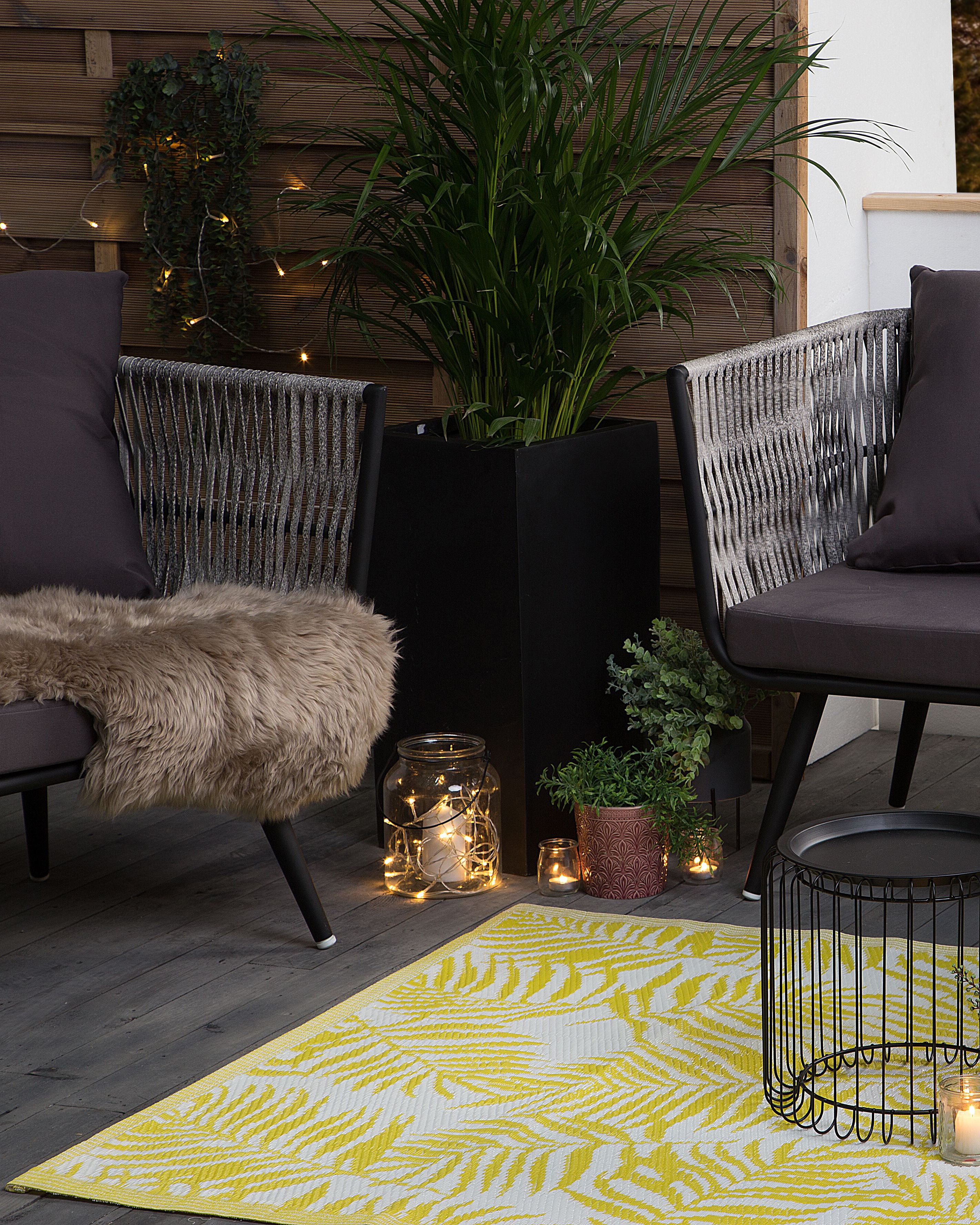 Outdoor Rug KOTA Yellow 120 x 180 cm Reversible