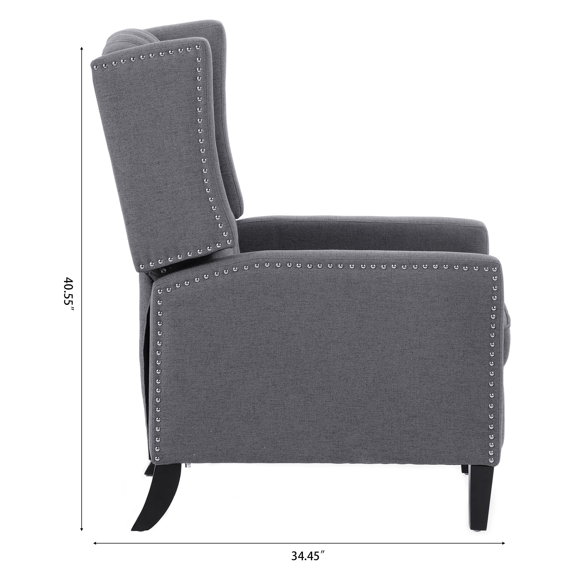 Recliner Chair, Living Room Chairs with Arms, Adjustable Single Reclining Sofa, Home Theater Seating Arm Chair with Thick Padded Seat, Footrest, Lounge Chair for Bedroom, Blue - Image 22
