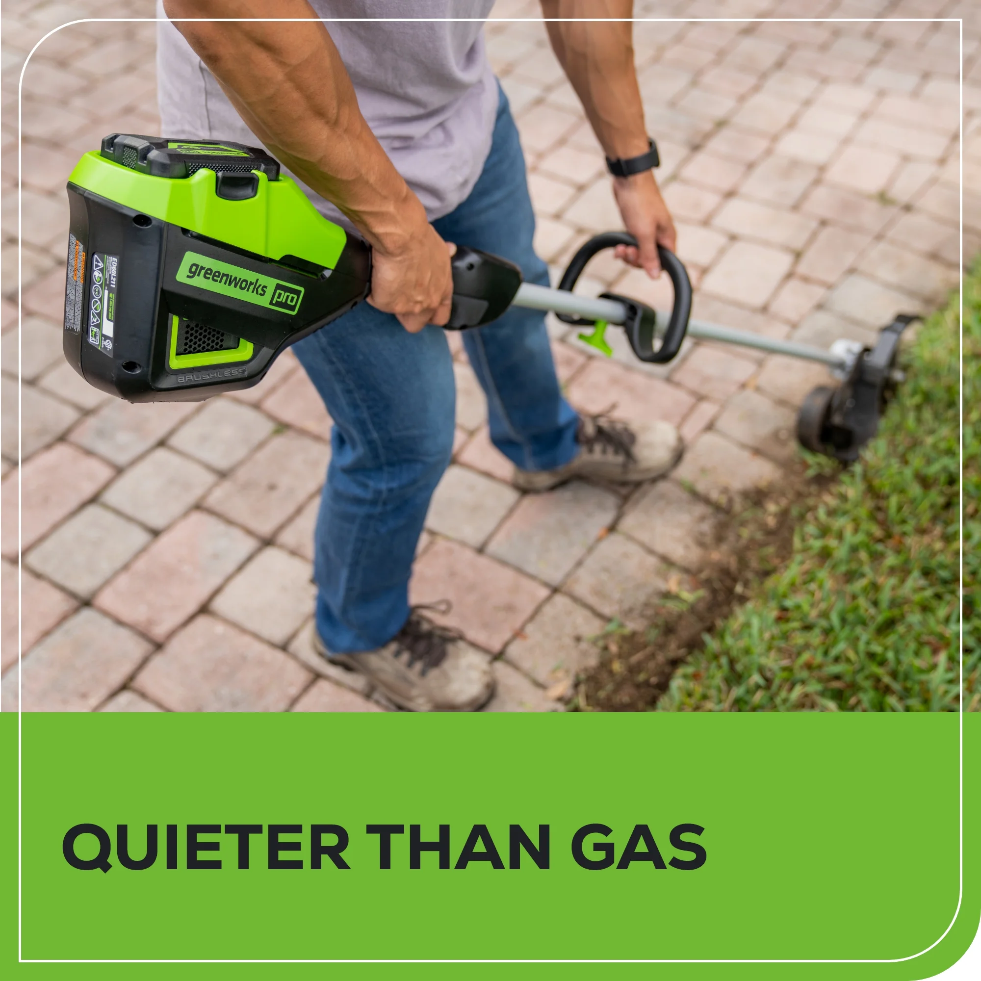Greenworks 60V 8" Brushless Cordless Edger, 2.0 Ah Battery and Charger Included - Image 4