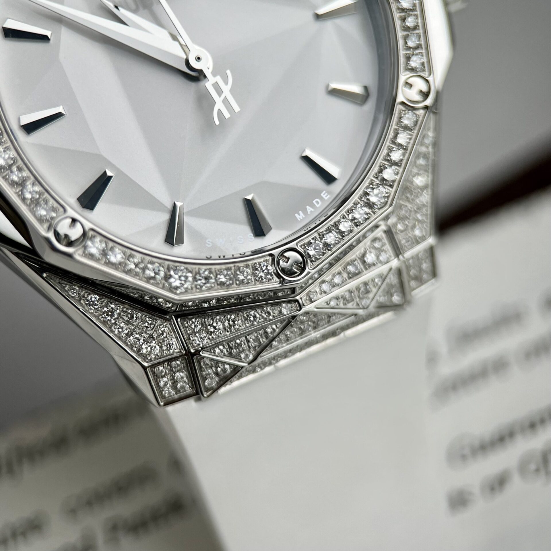 Hublot Orlinski Replica Watch White Dial Custom Moissanite Diamonds APS Factory 40mm - Top club