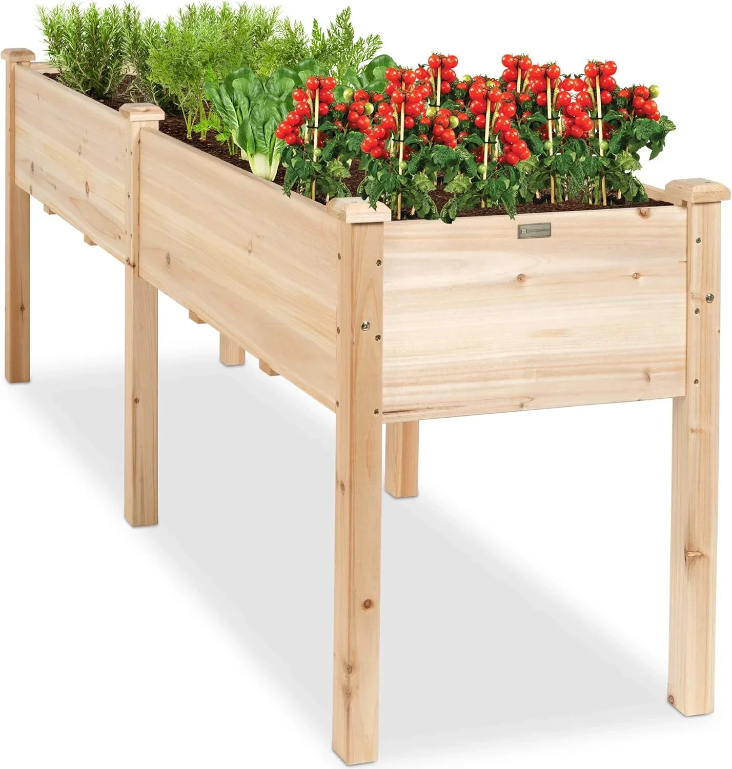 Wood Raised Garden Bed 72x23x30in, Natural, 300lb Capacity - Image 2 Wood Raised Garden Bed 72x23x30in, Natural, 300lb Capacity - Image 2
