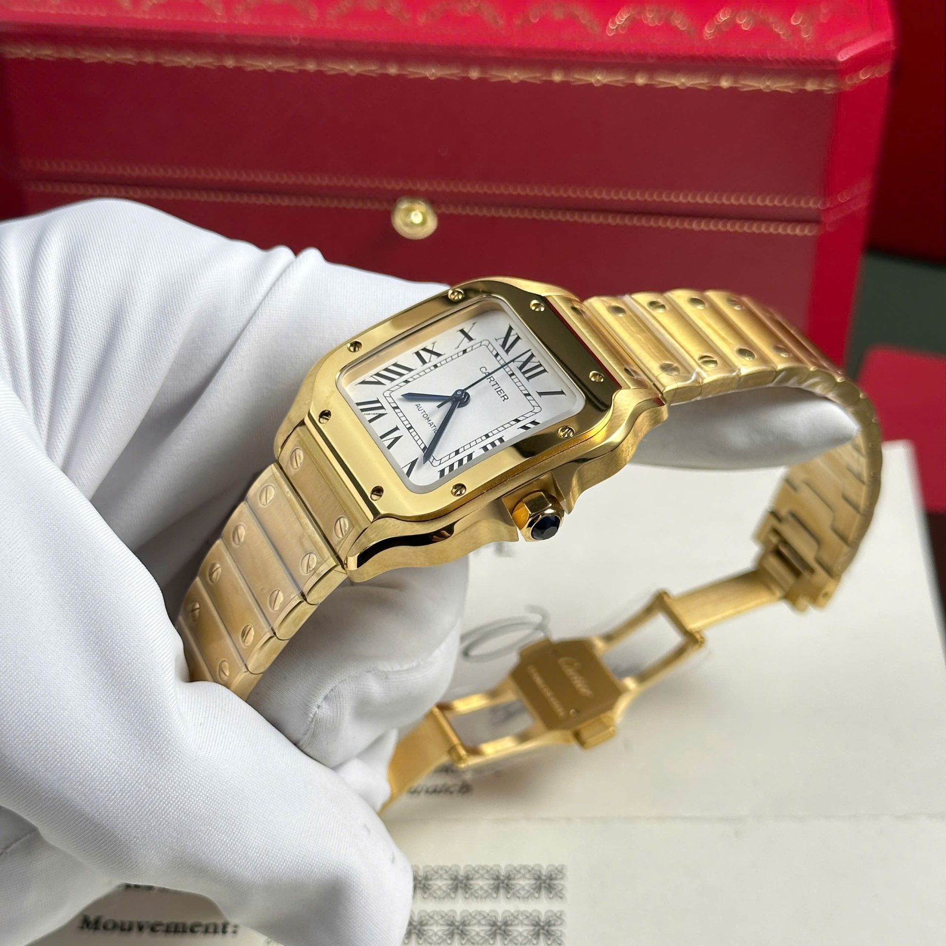 Cartier Santos Womens White Dial Best Replica Watch BV Factory 35.2mm - Top club