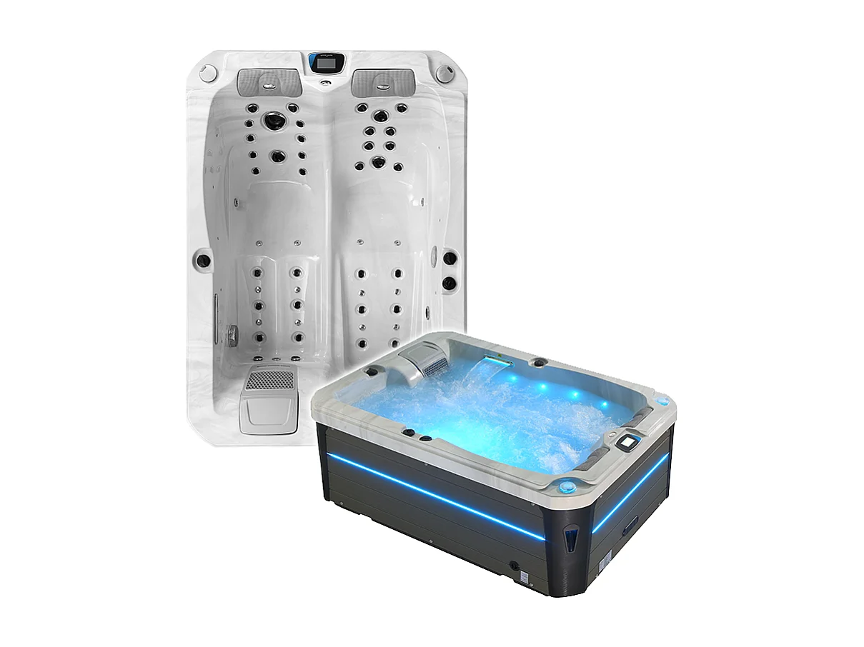 Spa 2 places allongées Archipel® GT2 PRO MAX BLANC MARBRE LED
