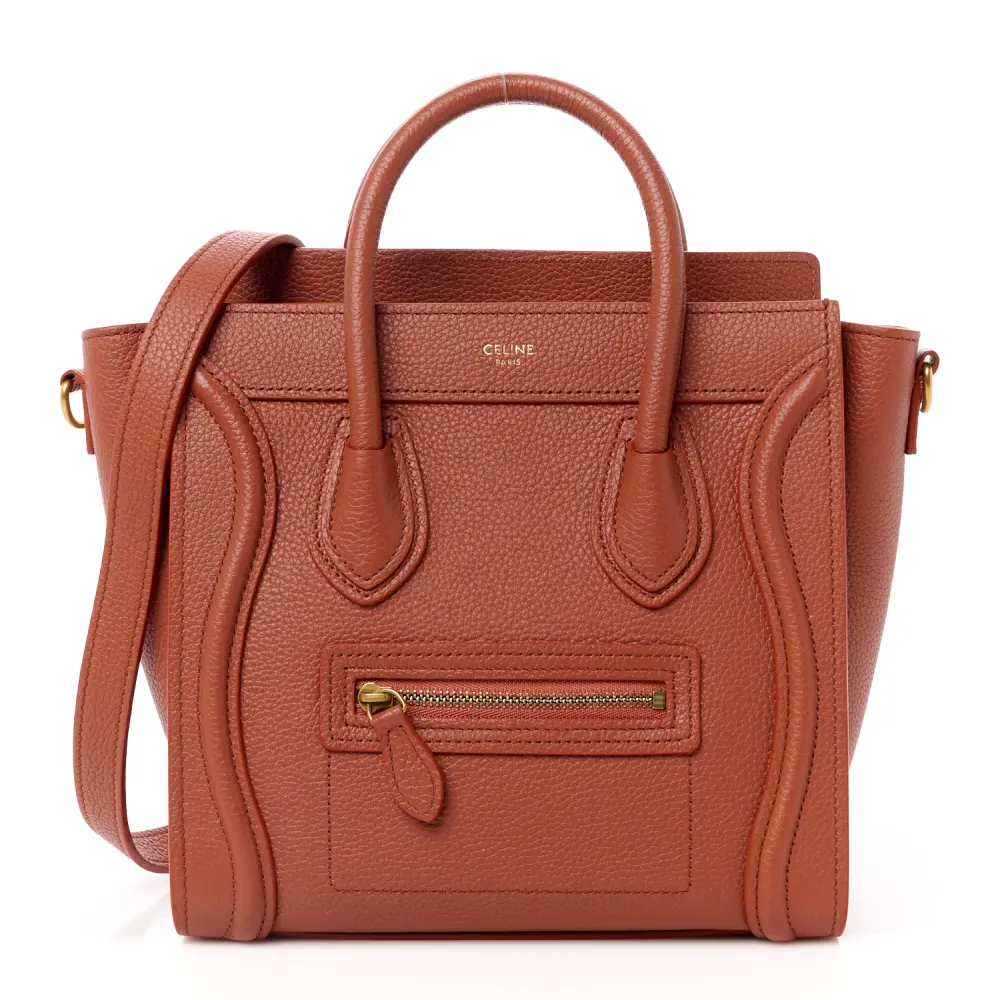 Superfake Handbags – Replica Celine Lychee Leather Nano Luggage Bag