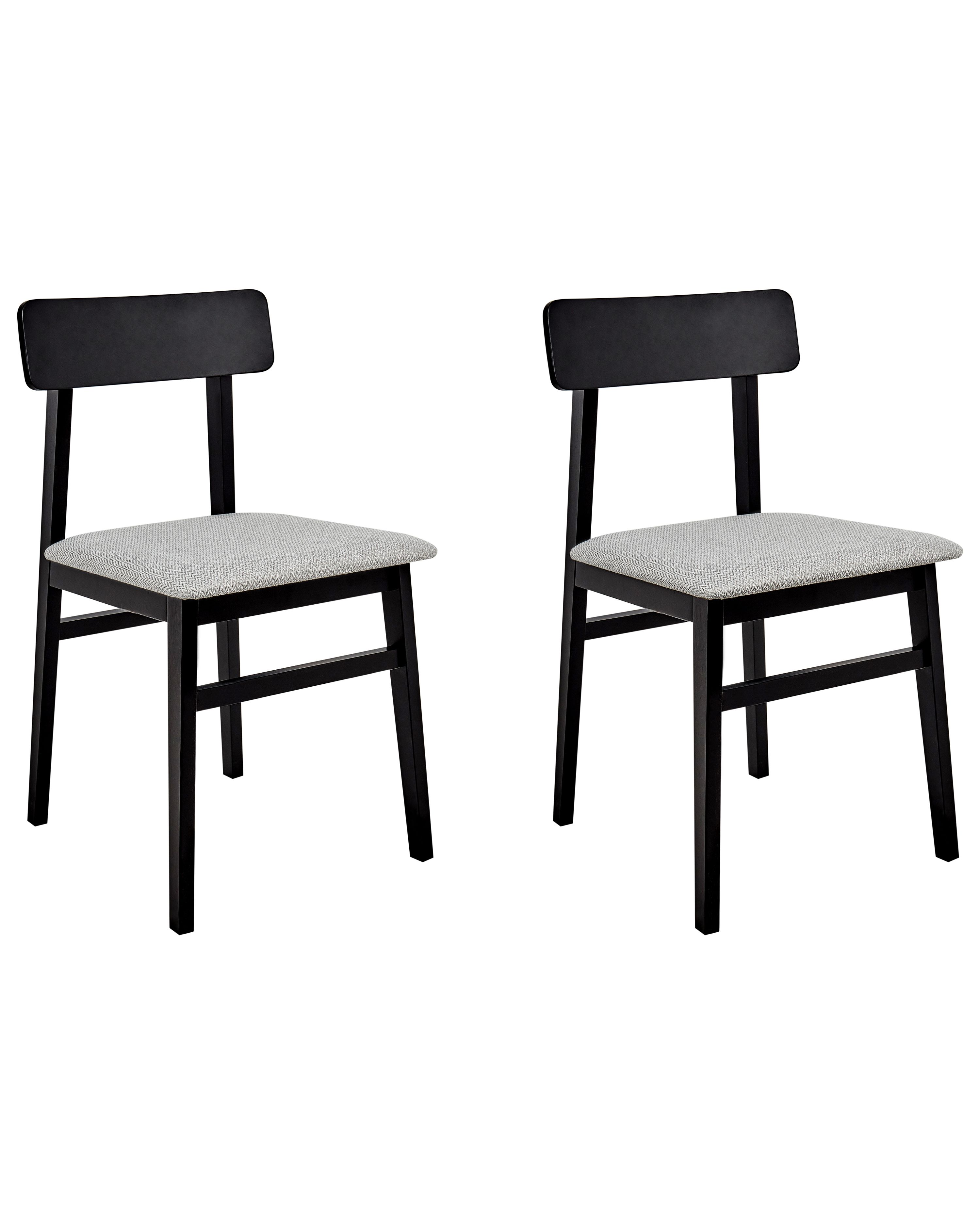 Set of 2 Dining Chairs STACY Wood Light Grey