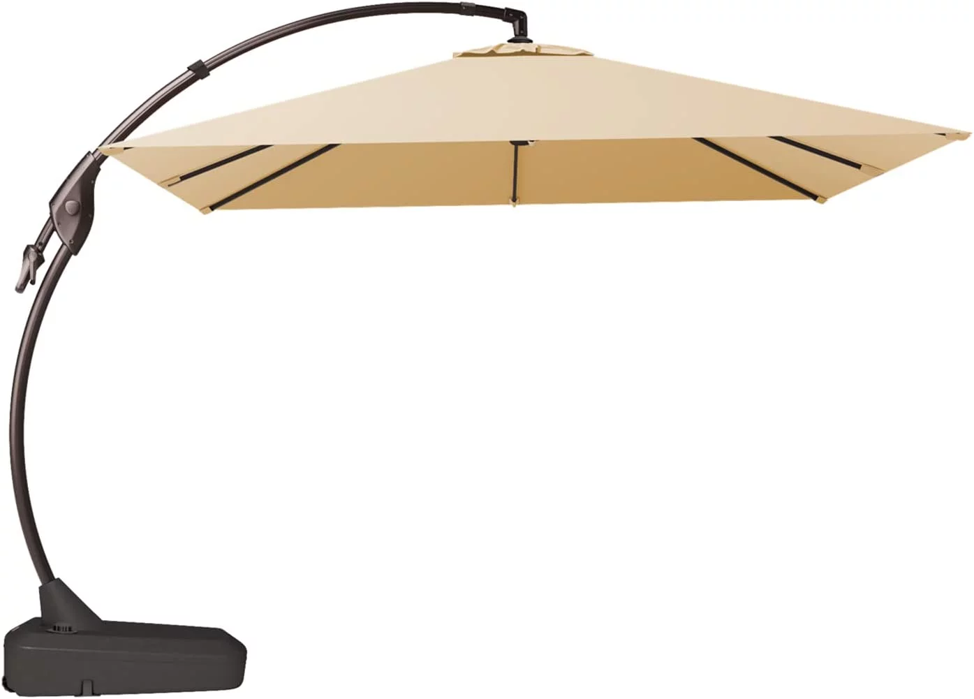 Grand Patio 10x10 ft Deluxe Aluminium Offset Umbrella With Base, Champagne - Napoli - Image 7 Grand Patio 10x10 ft Deluxe Aluminium Offset Umbrella With Base, Champagne - Napoli - Image 7