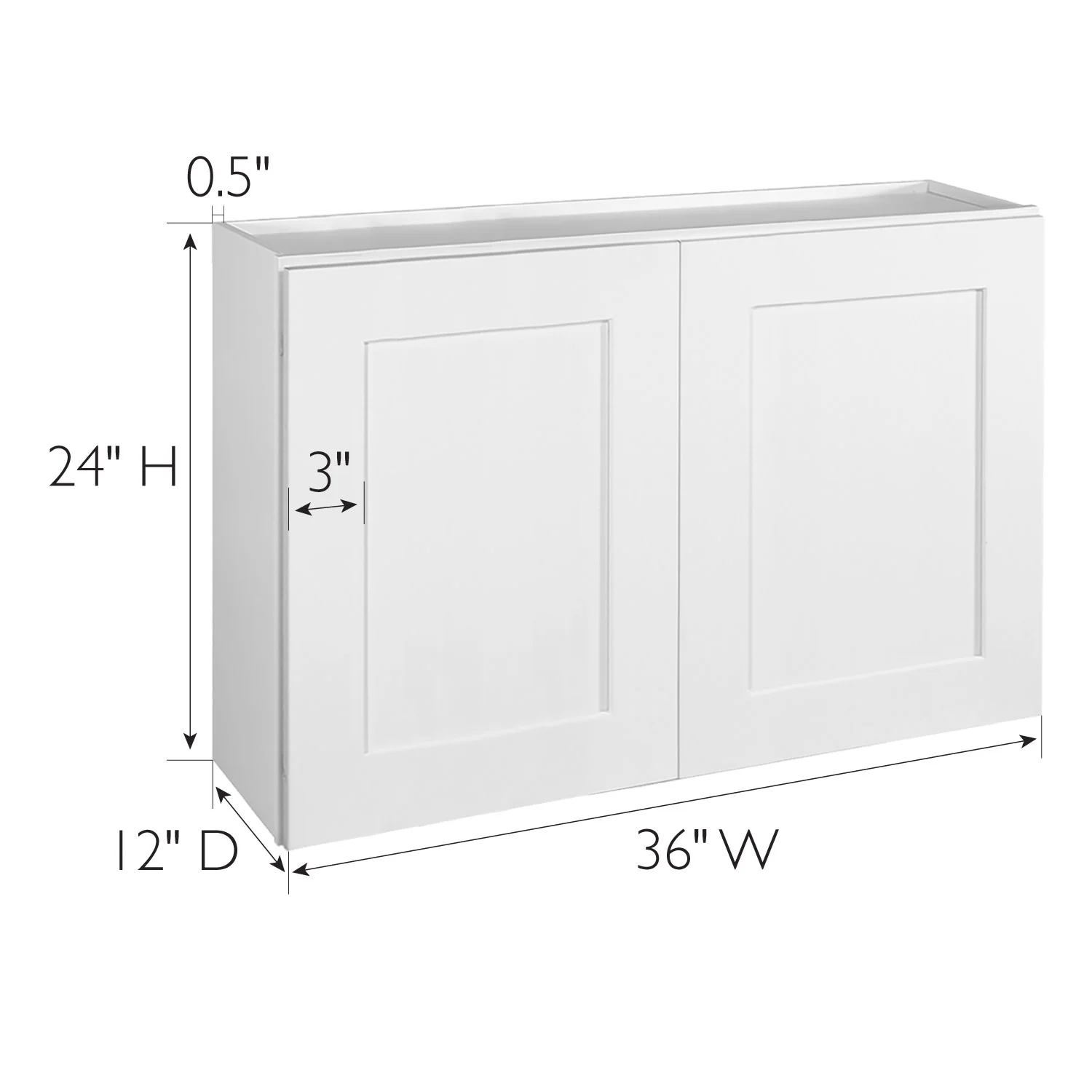 Design House 561613 Brookings Unassembled Shaker Tall Wall Kitchen Cabinet 36x24x12, White