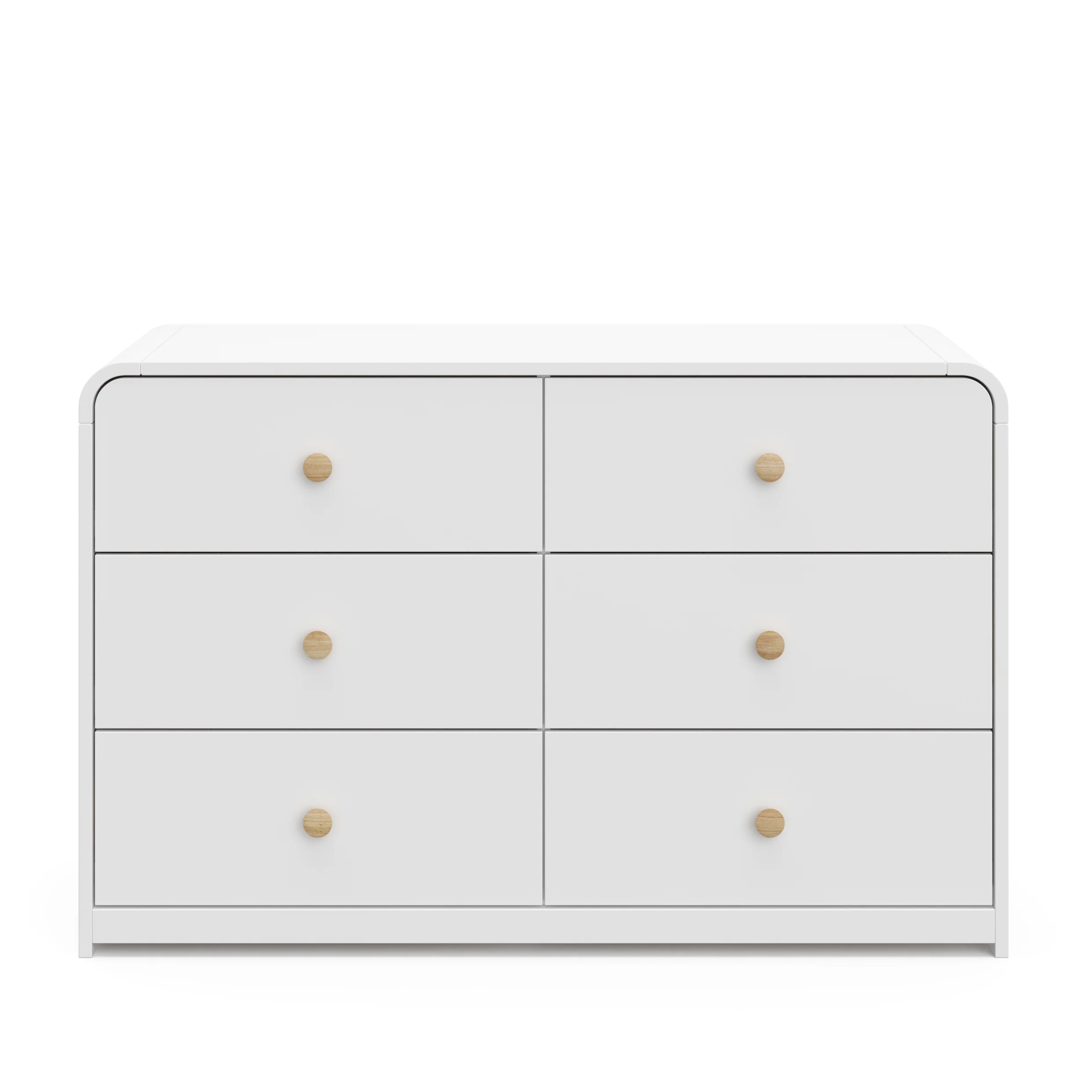 Storkcraft Santos 6 Drawer Nursery Double Dresser, White