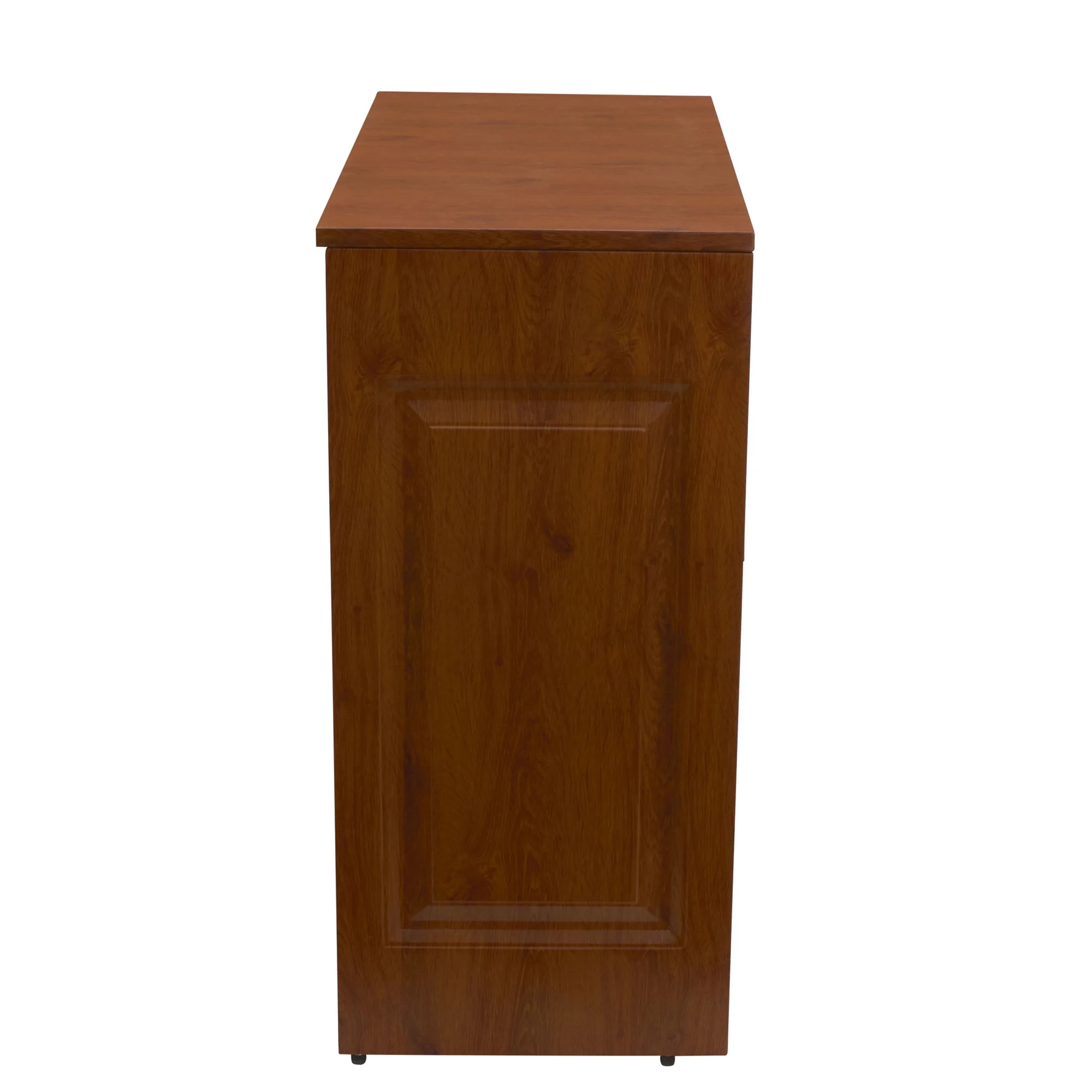 Household Essentials Double Hamper Cabinet, Metal Exterior and Removable Polyester Bags, Dual Compartments for Sorting, Faux Wood Grain - Image 6