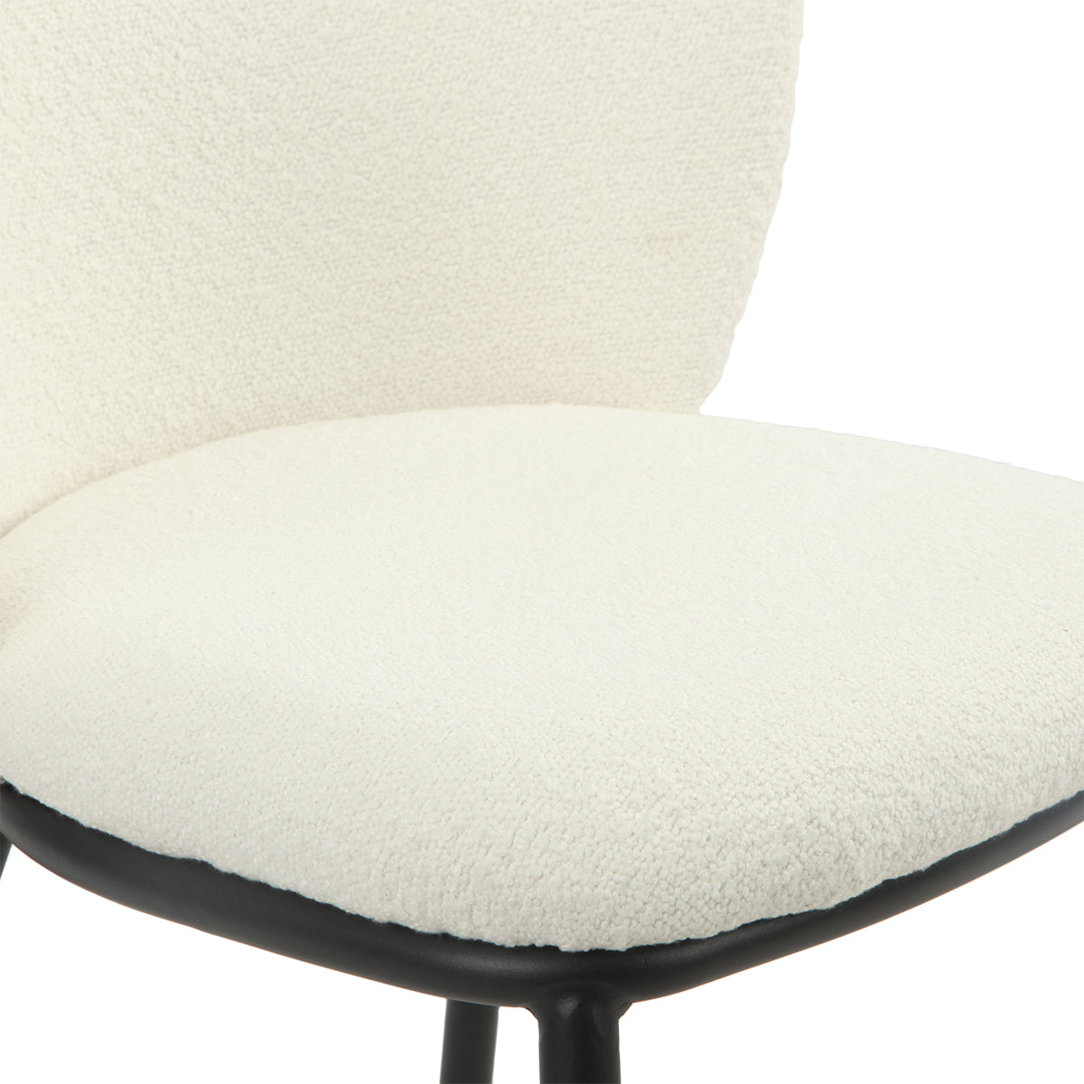 Blokker Plush Eetkamerstoel - Bouclé - Crème