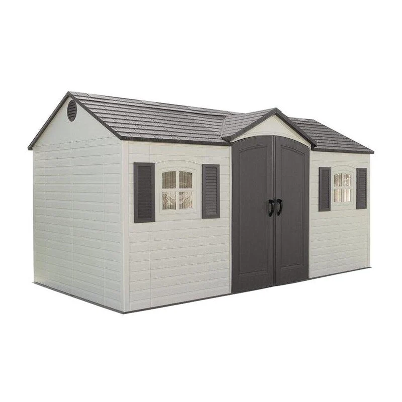 Lifetime Plastic Storage Shed, Side Entry, 15 ft. W x 8 ft. D, Gray/Beige - 6446 Lifetime Plastic Storage Shed, Side Entry, 15 ft. W x 8 ft. D, Gray/Beige - 6446