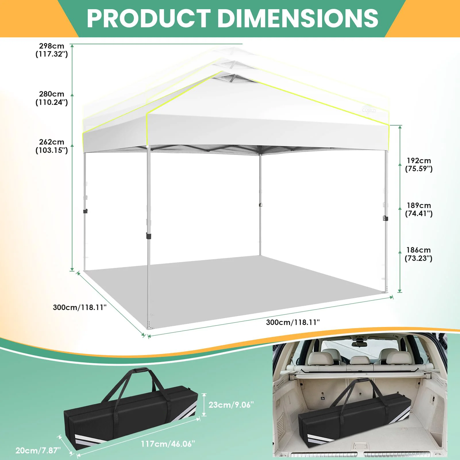 COBIZI 10x10 EZ Pop up Canopy Gazebo with Sidewalls,Pop up Canopy Tent Instant Shelter for Outdoor Party Camping Backyard Beach with Air Vent ,Carry Bag,Stakes,Ropes,Black - Image 24