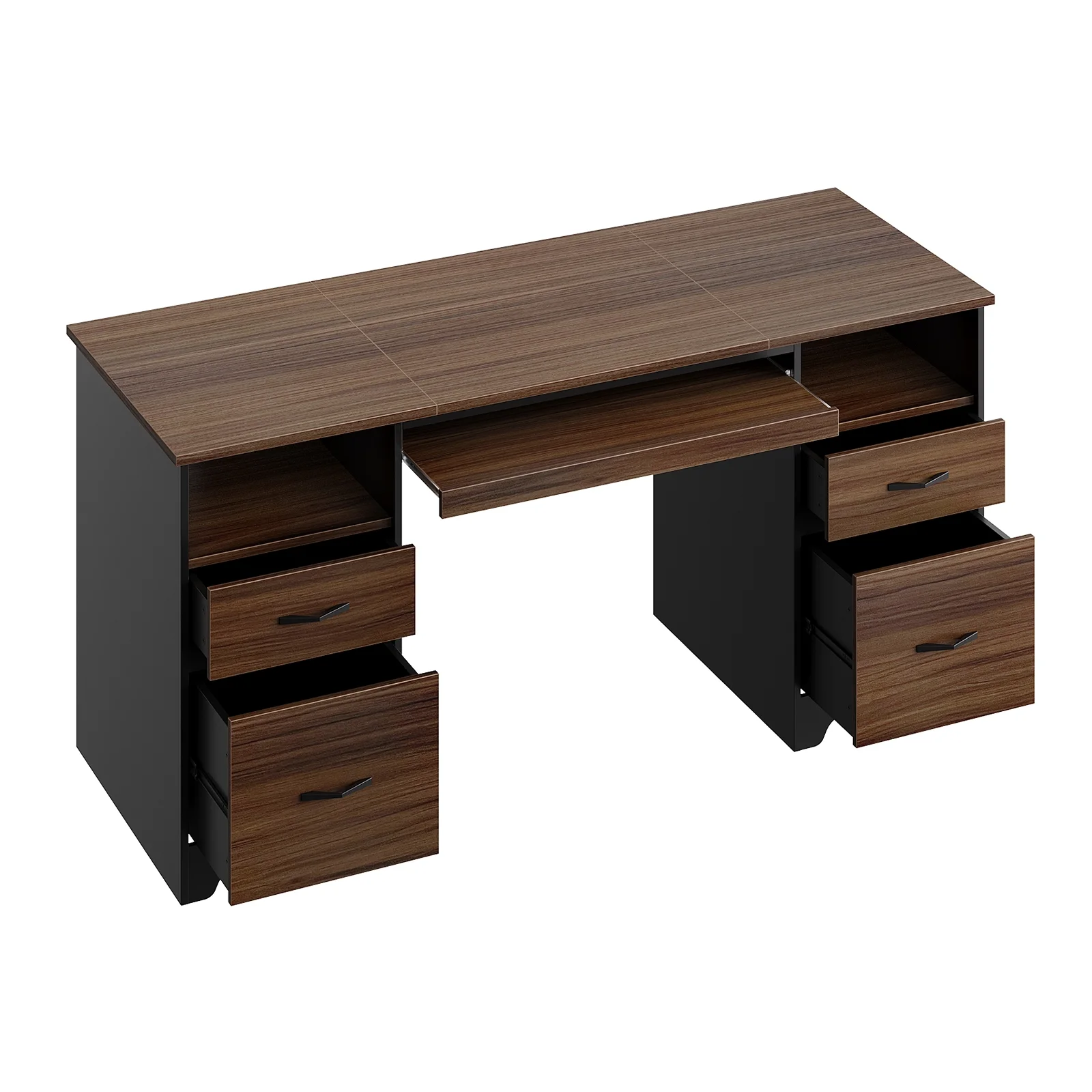 Bestier 59�� Computer Desk with 4 Drawers, Office Executive Desk with File Drawer, Keyboard Tray for Home Office, Gray - Image 18