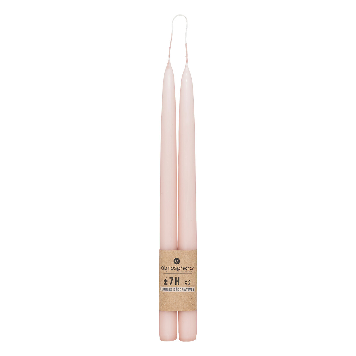 Set of 2 stick candles "Hugo" Pink, 70g