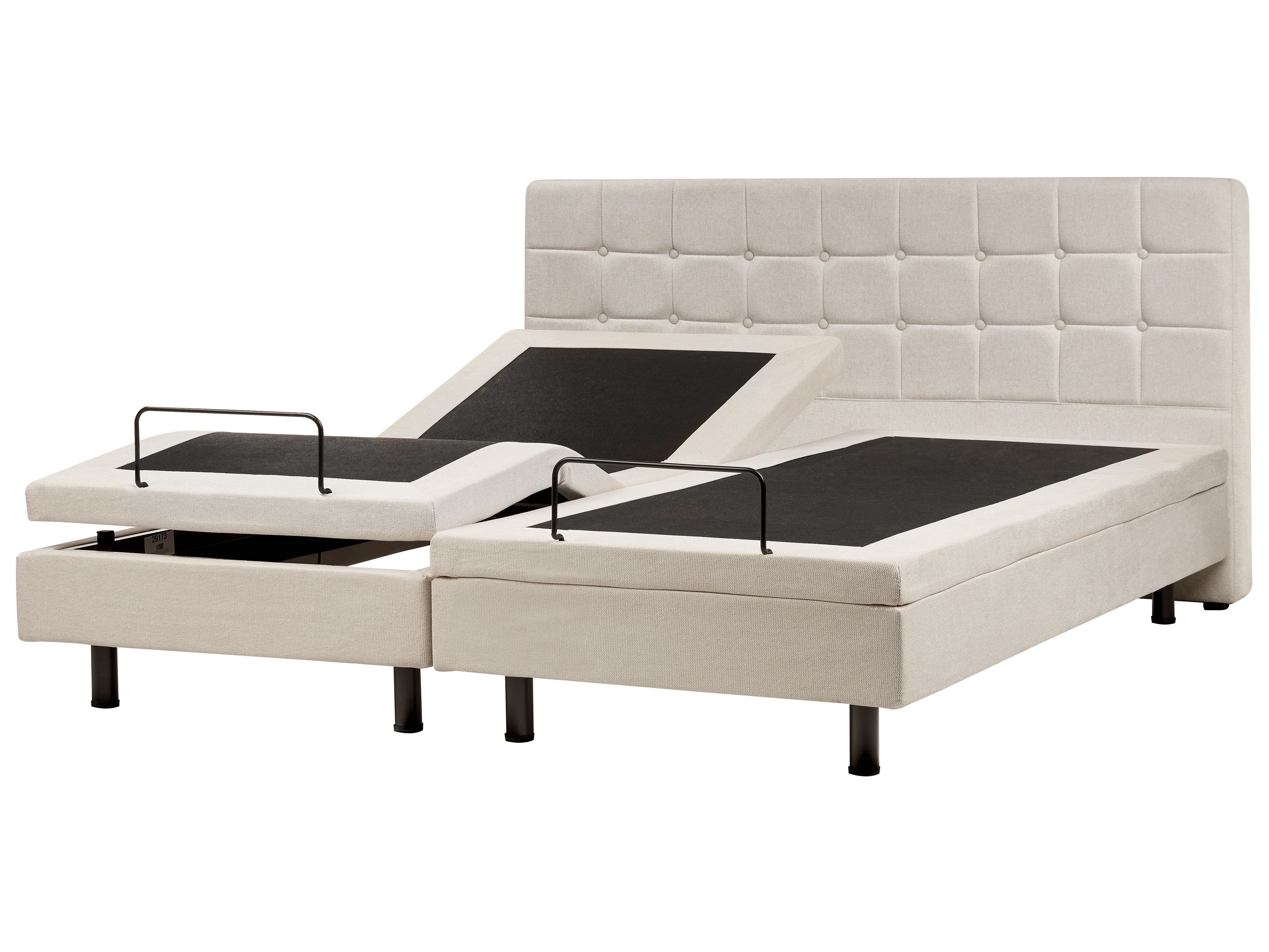 Adjustable Bed Fabric DUKE 180 x 200 cm (EU Super King) Light Beige