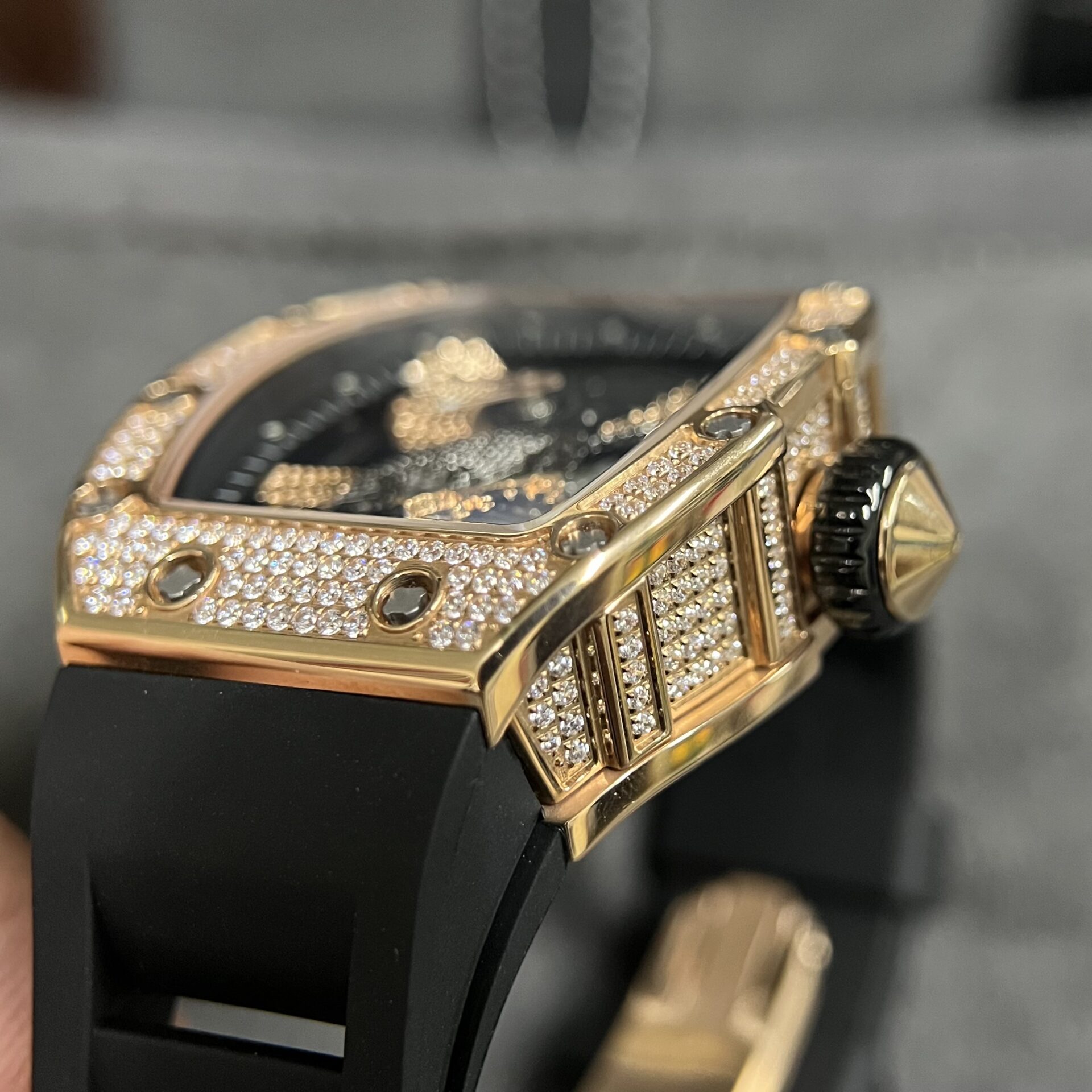 Richard Mille Replica Watch RM57-02 Falcon With Diamonds Bezel Rose Gold Case 42mm - Top club