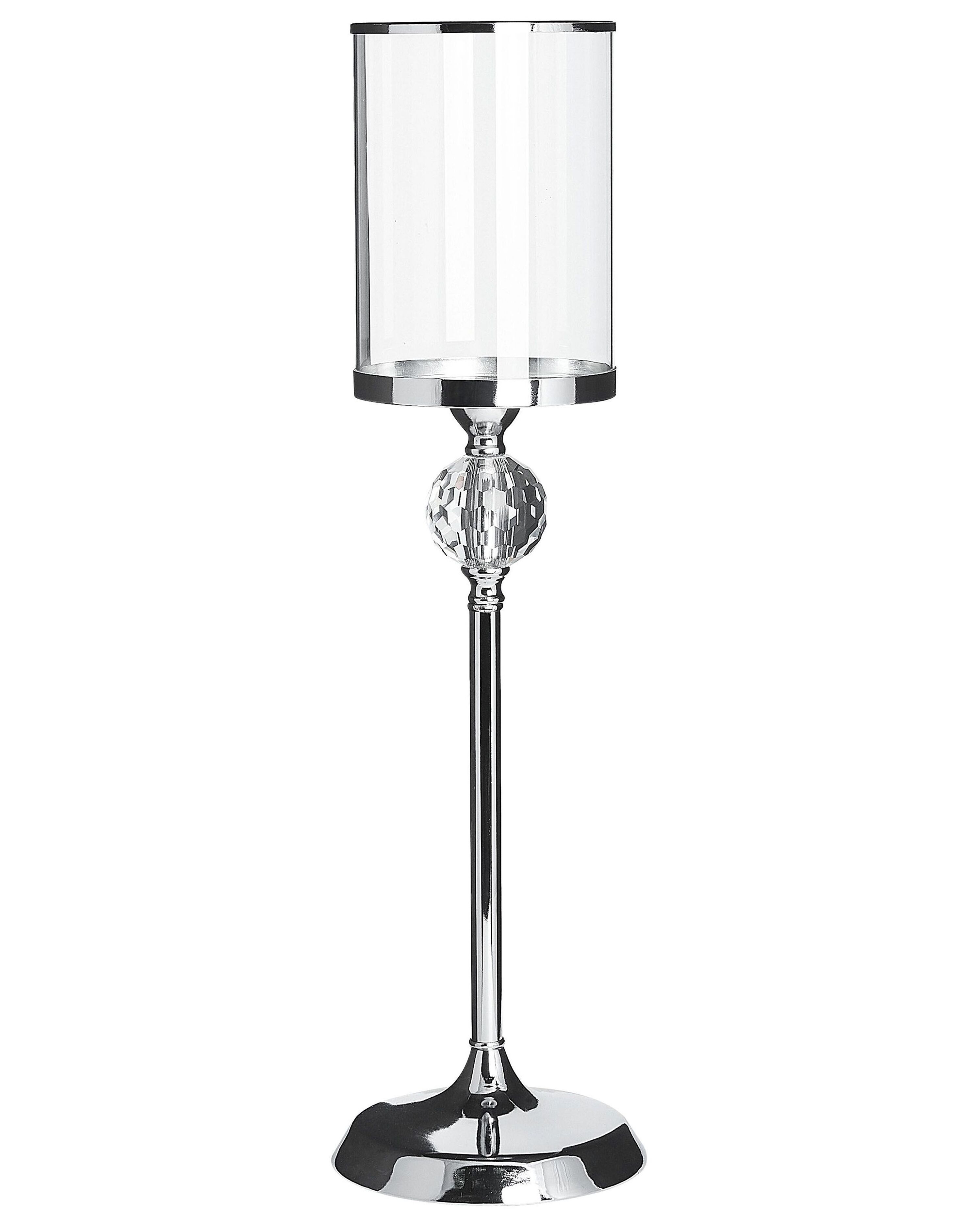 Candle Holder COTUI Glass 58 cm Silver