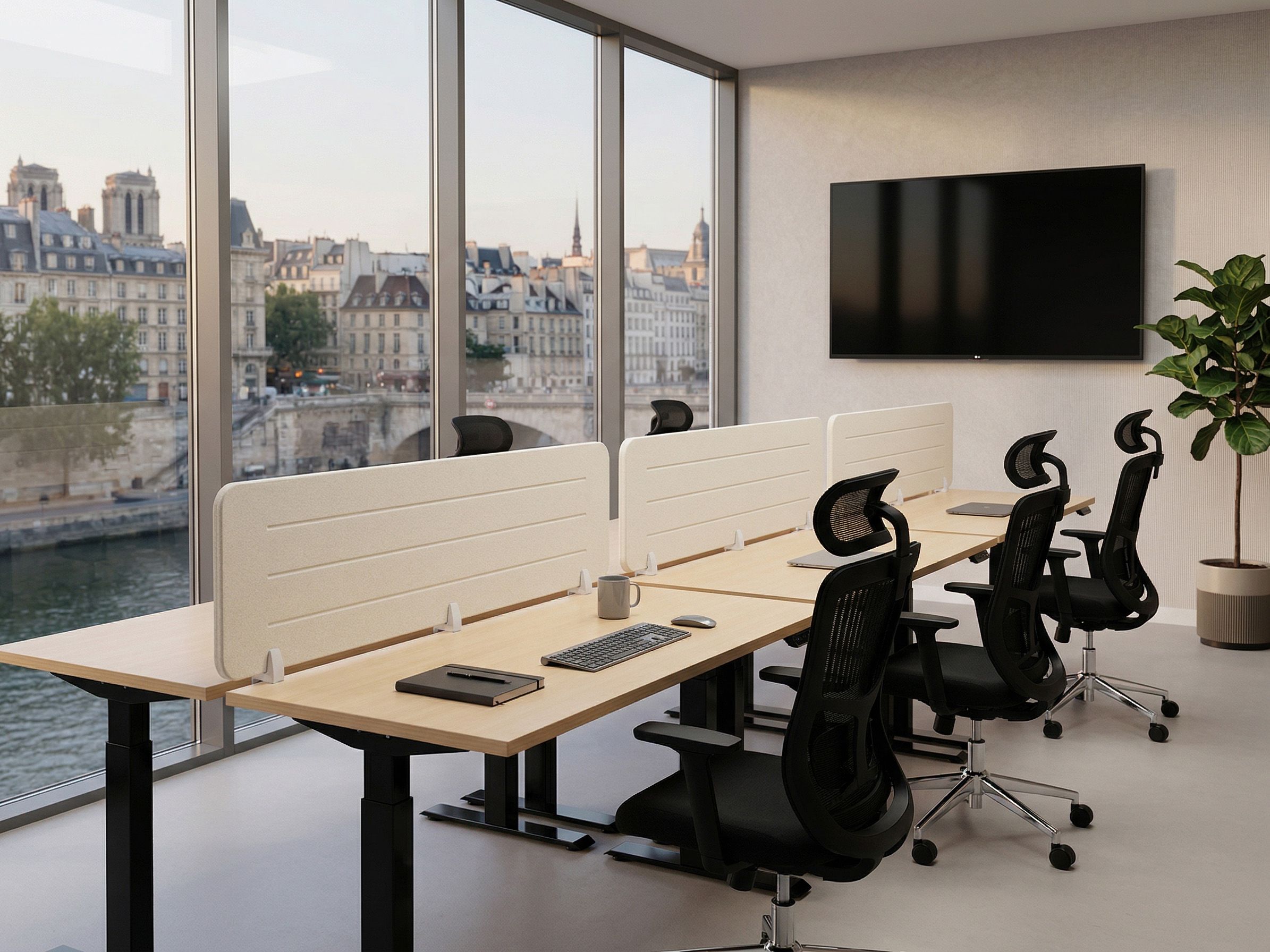 Desk Screen ZIGGY Light Beige