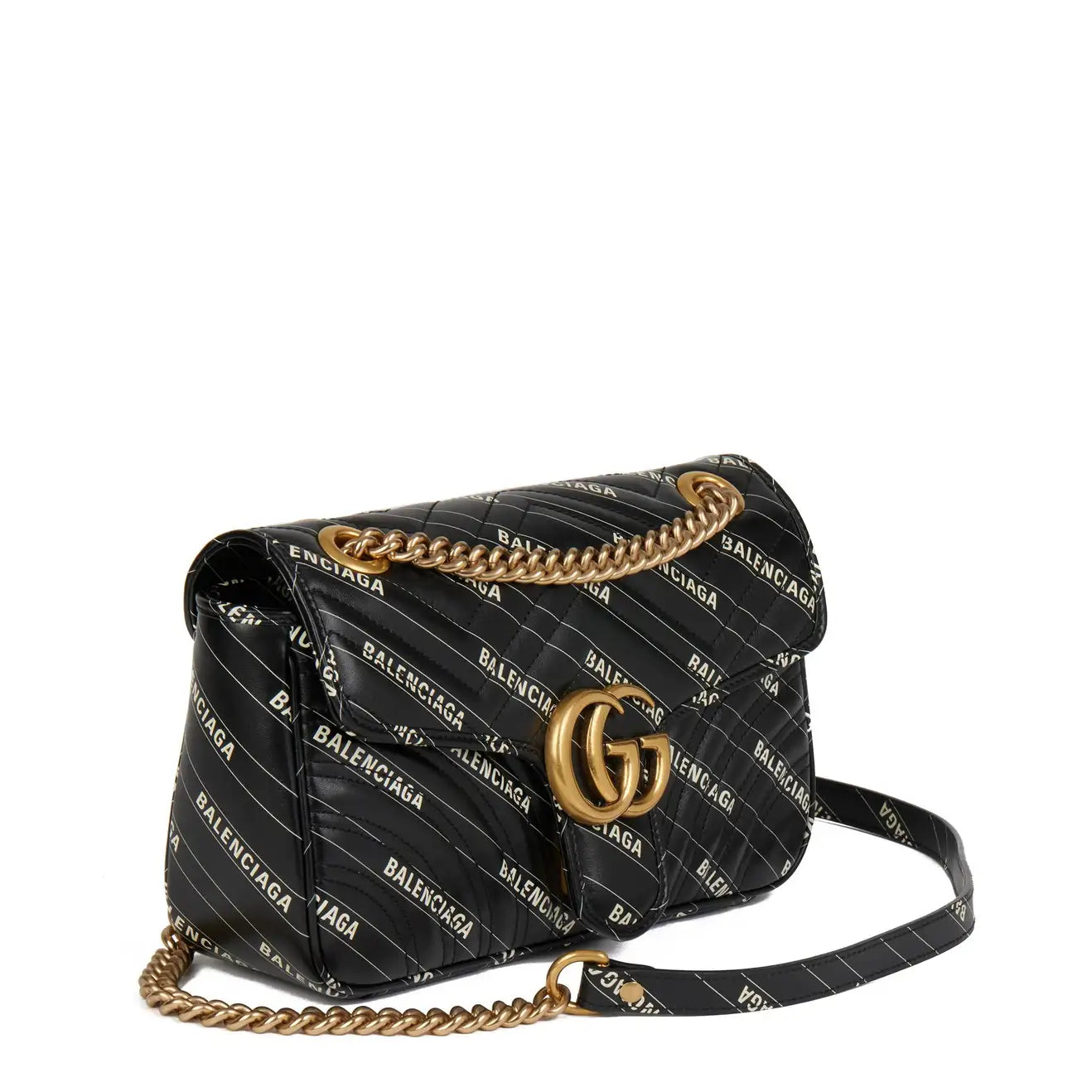 Gucci x Balenciaga The Hacker Project Small GG Marmont Bag - Black - Replicaclubs