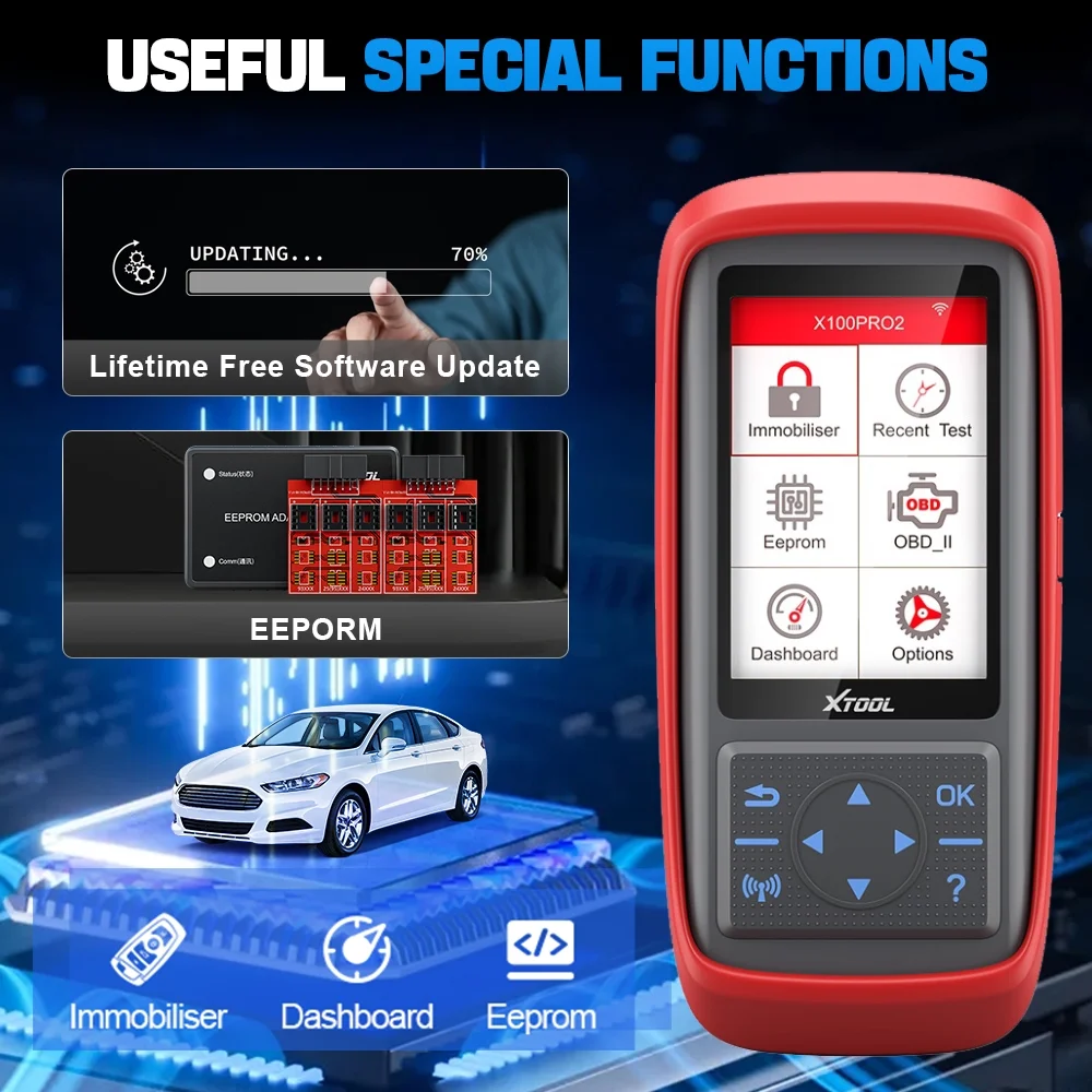 XTOOL X100 PRO2 Key Fob Programmer OBD2 Scanner with EEPROM Adapter Immobilizer Lifetime Free Update - Image 4