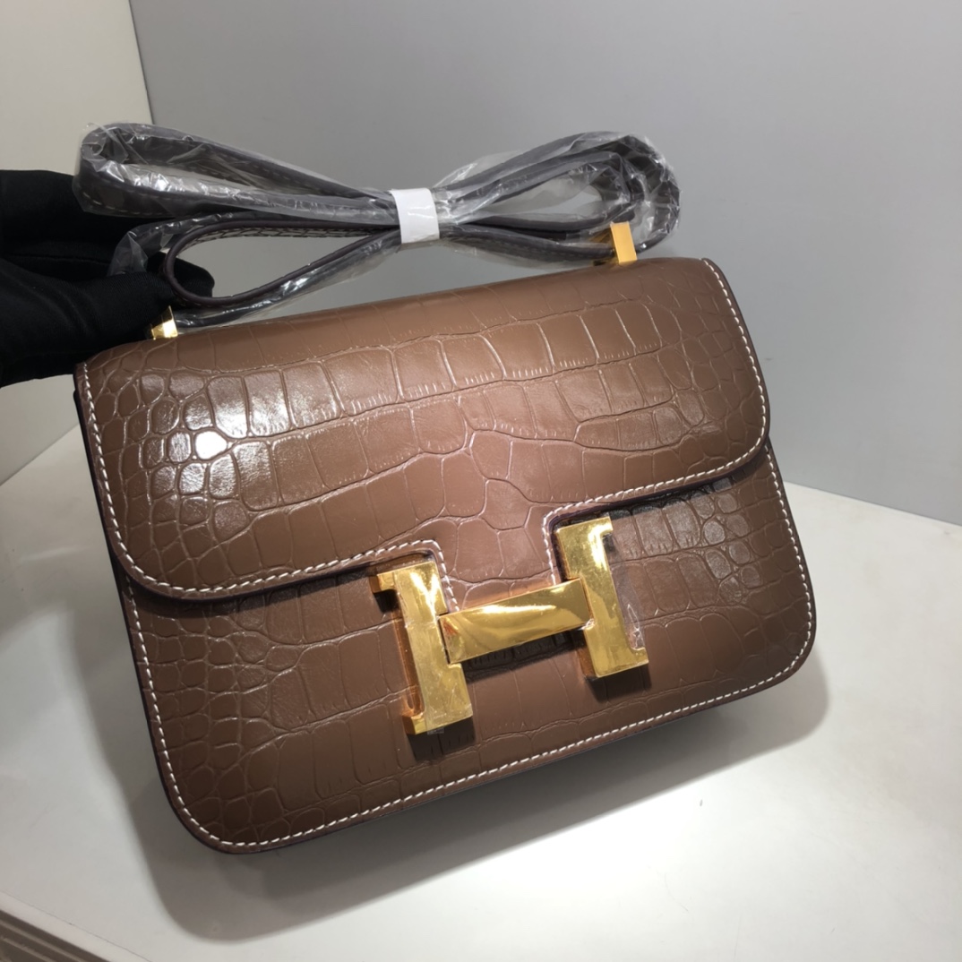 Replica Hermes Constance Crocodile Leather Pattern Cross Body Bag1:1High-quality replica