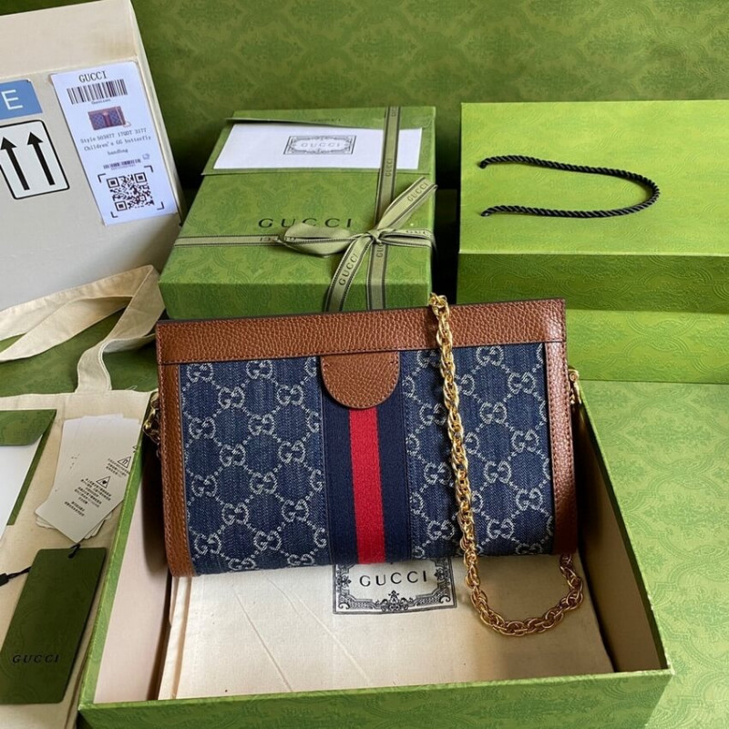 Replica Gucci Ophidia Gg Small Shoulder Bag 503877 In Blue Demin1:1High-quality replica
