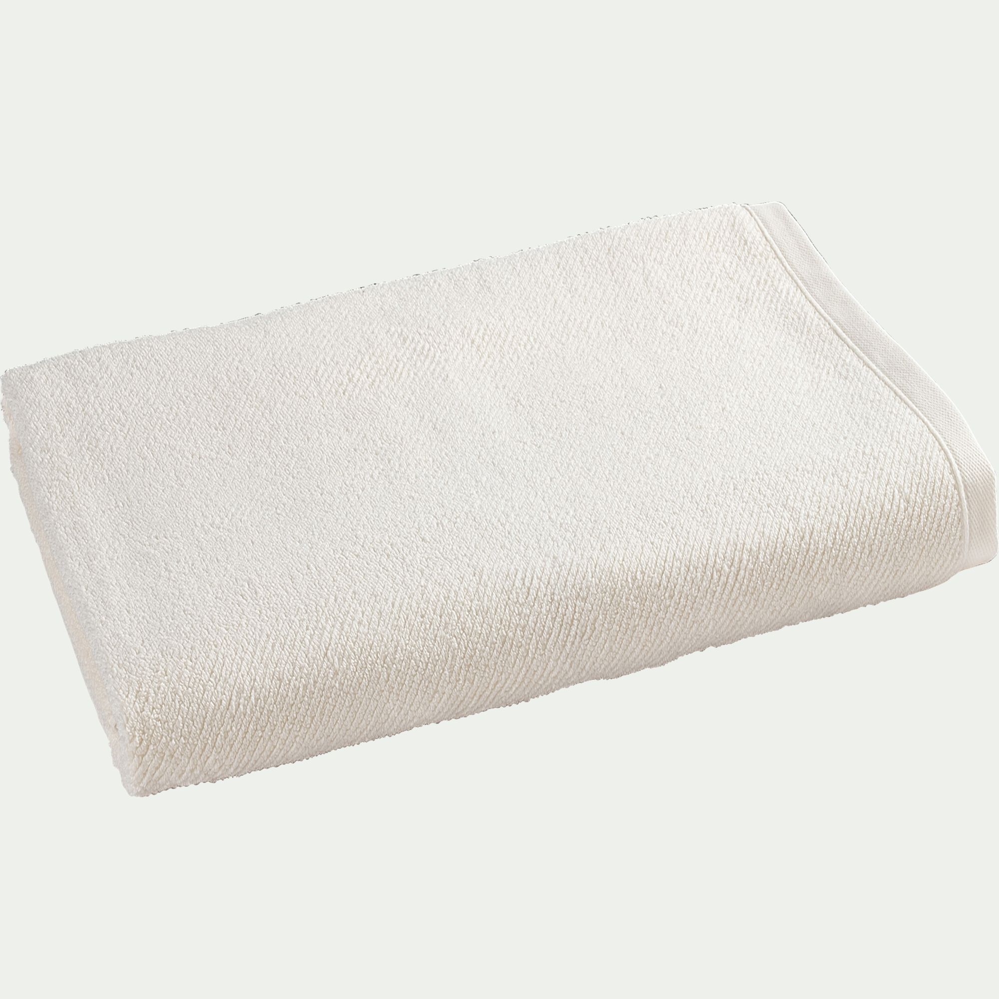 COLINE - Drap de bain en bouclettes de coton bio - blanc ventoux 90x150cm