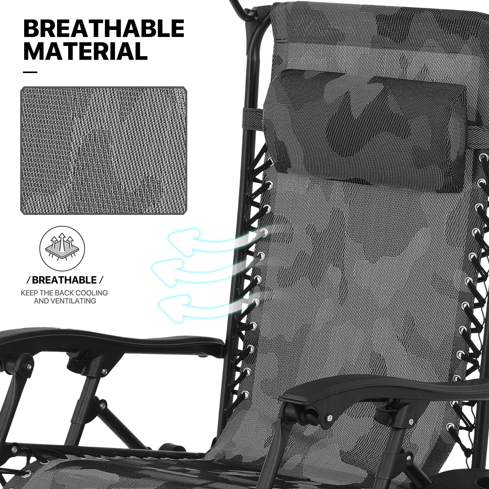 MoNiBloom Zero Gravity Reclining Chairs Set Of 2 With Canopy Shade And Headrest, Black - 330 lbs - Image 70 MoNiBloom Zero Gravity Reclining Chairs Set Of 2 With Canopy Shade And Headrest, Black - 330 lbs - Image 70