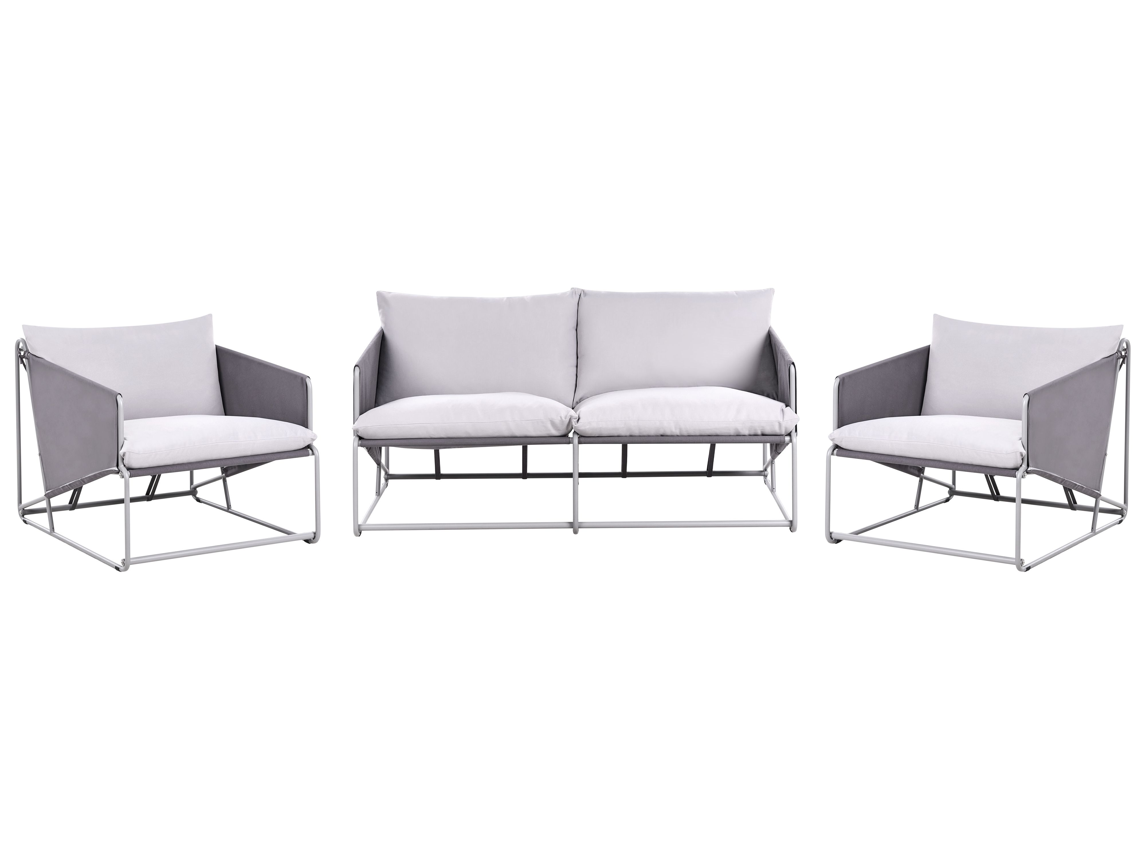 Garden Sofa Set 4 Seater PONTE Metal Grey