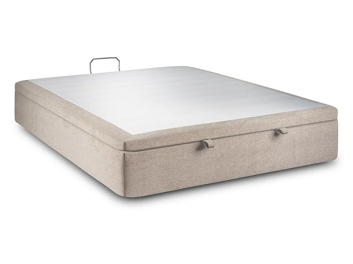 Sommier Coffre Tissu Beige brun 140x190 H39cm