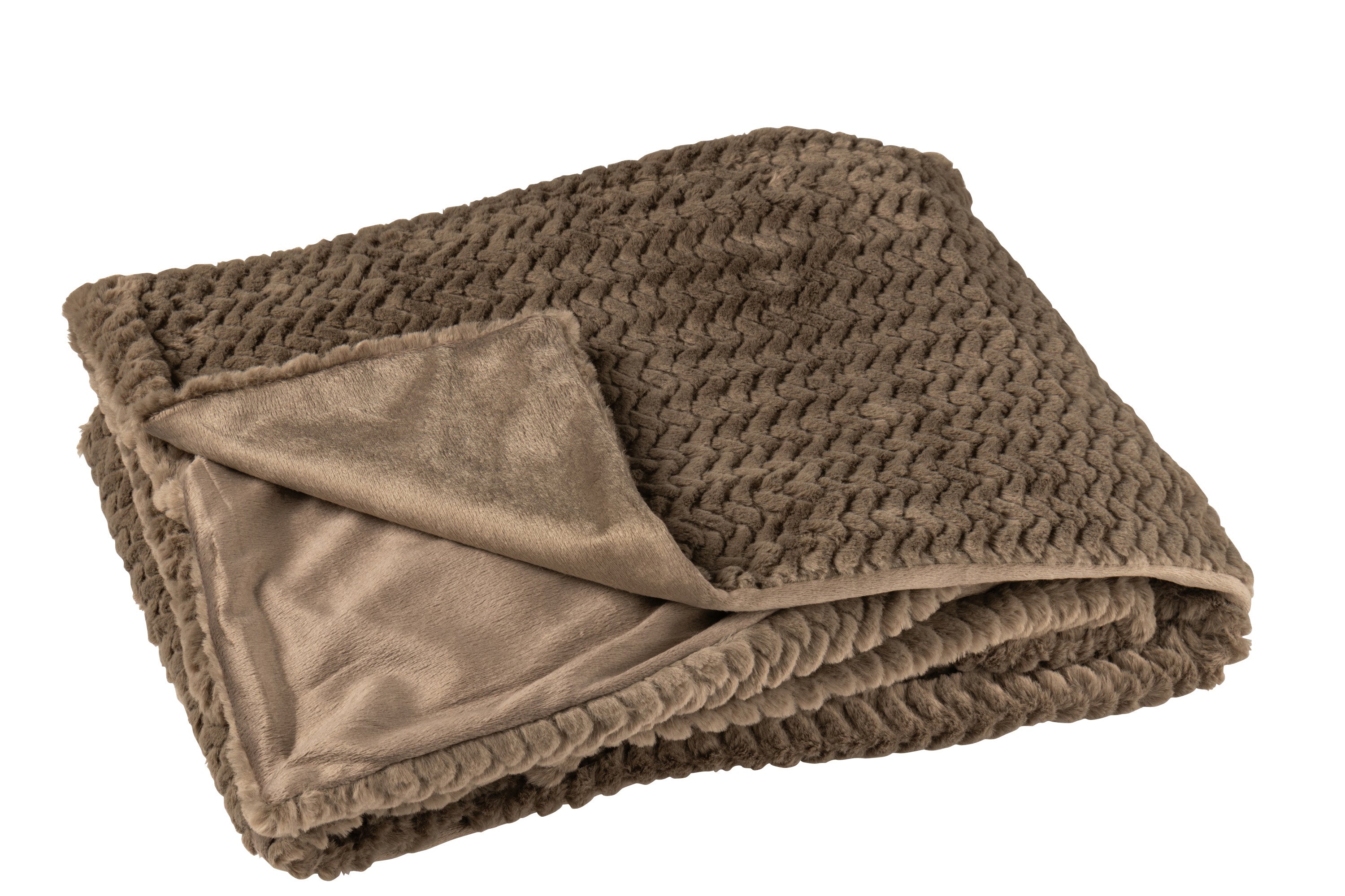J-Line plaid - polyester - donkerbruin