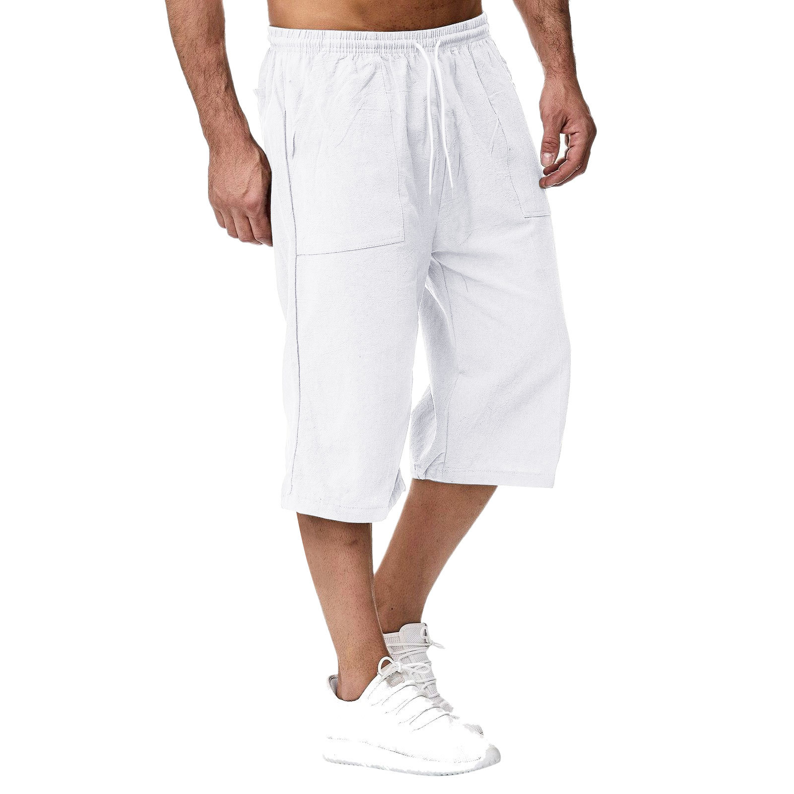 Amazon Europe and America 2026 Cross-Border Men's Casual Cotton-Linen Sports Pants Summer Cotton-Linen Cropped Casual Pants Men's 1