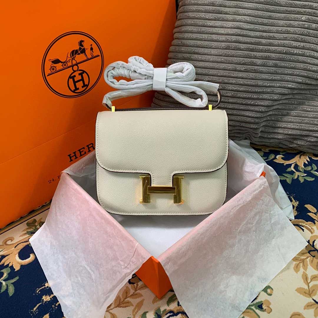 Replica Hermes Aaa-Constance Handbag 24Cm 19Cm Black/White/Pink1:1High-quality replica