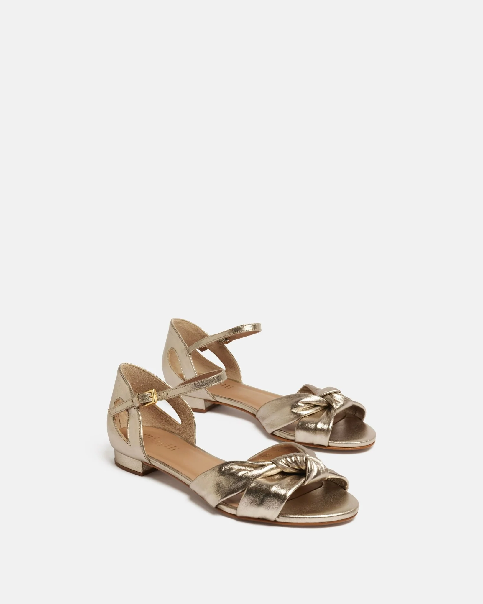 SANDALES KIRA/MET - Plates en cuir platine